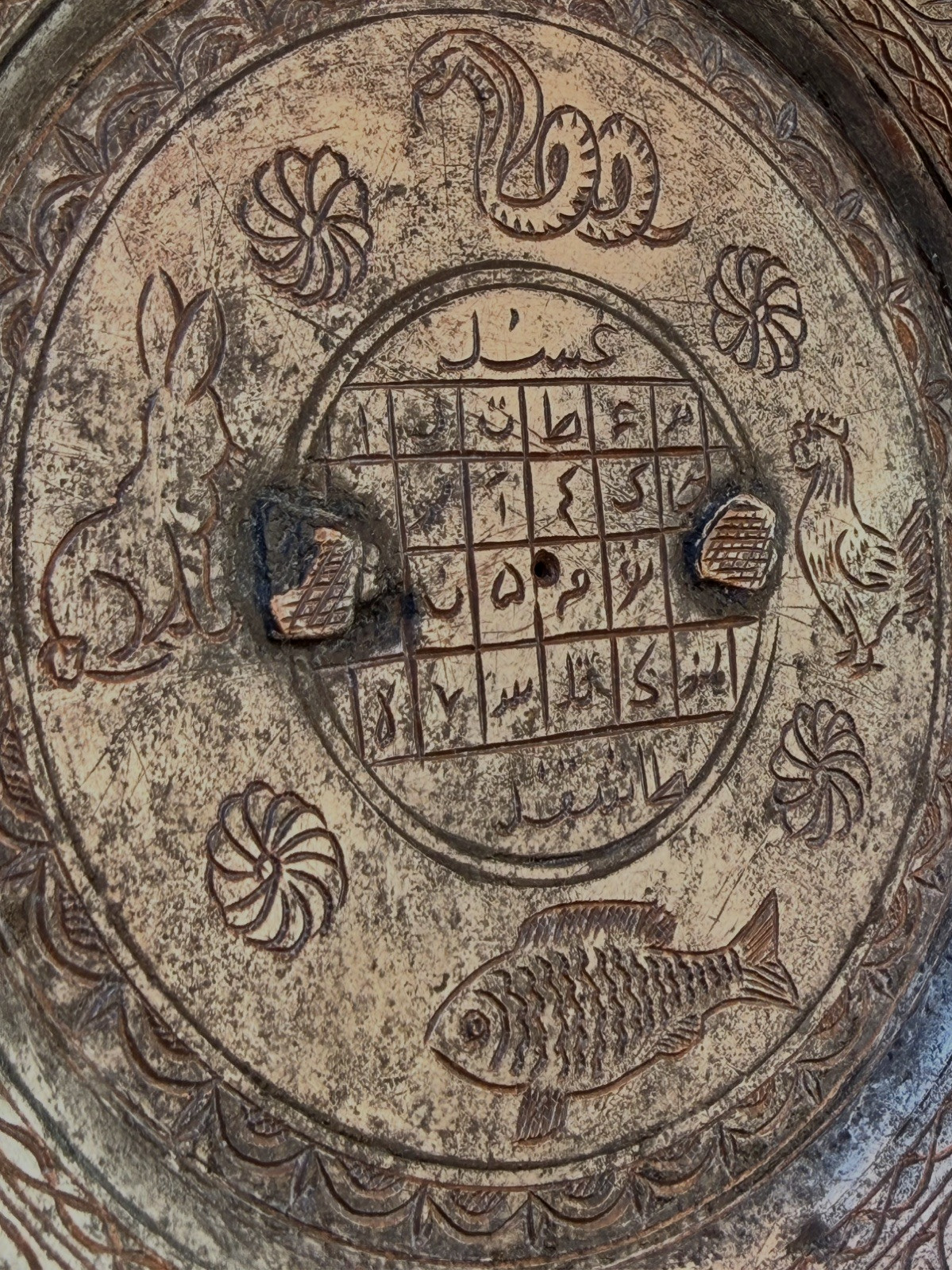 Antique Islamic TALISMANIC Magico-Medicinal Qajar Bowl W. Persian Style Scripts
