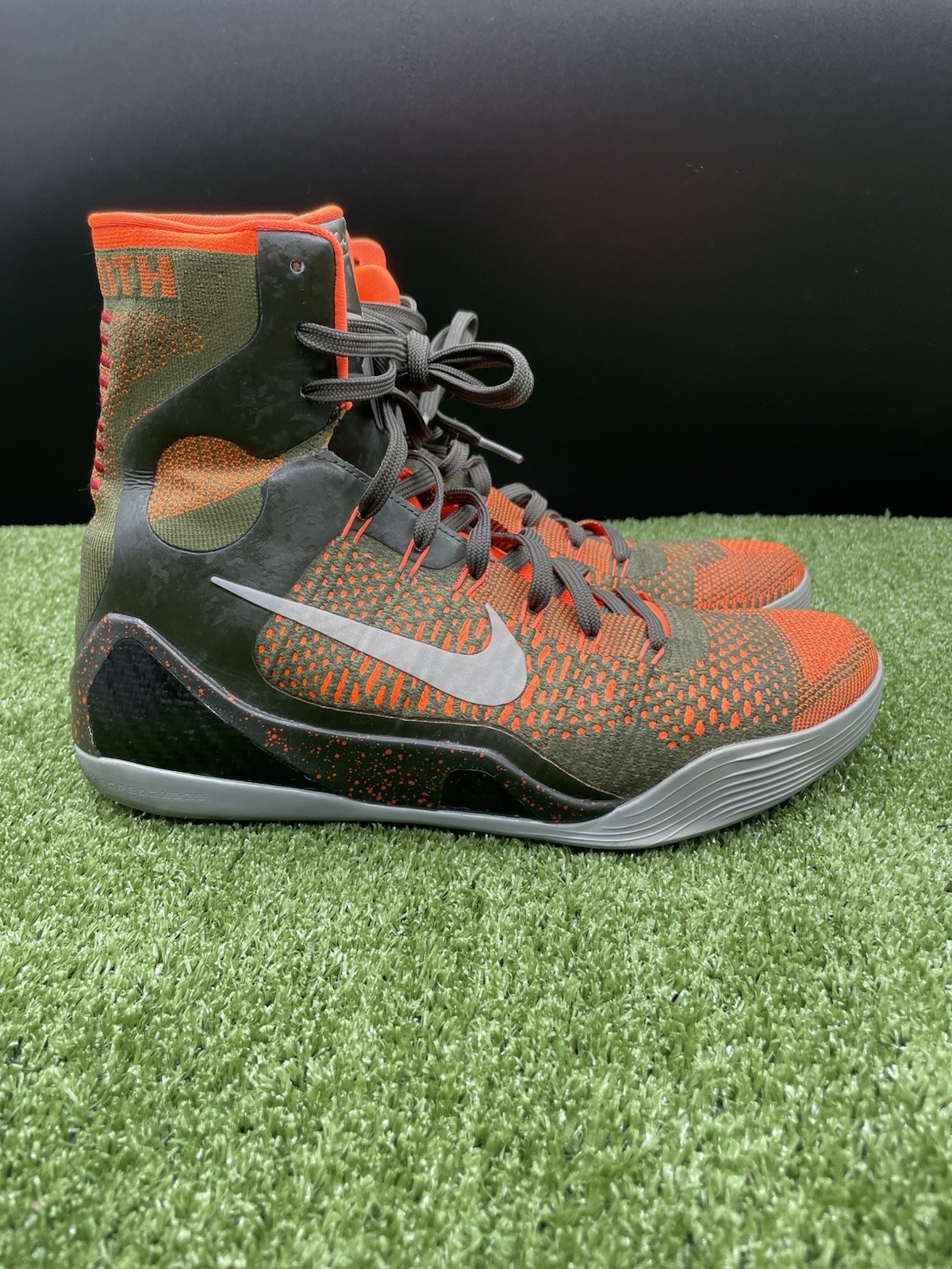 Nike Kobe 9 Elite Strategy 630847-303 Men\'s Size 10.5 Sequoia Orange Worn