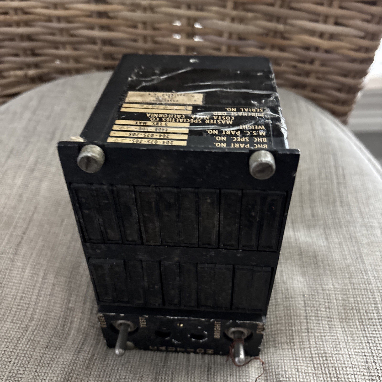 Control Panel, master Caution Bell UH-1 Helicopter Part Number 204-075-705 Control Panel, master Caution Bell UH-1 Helicopter Part Number 204-075-705