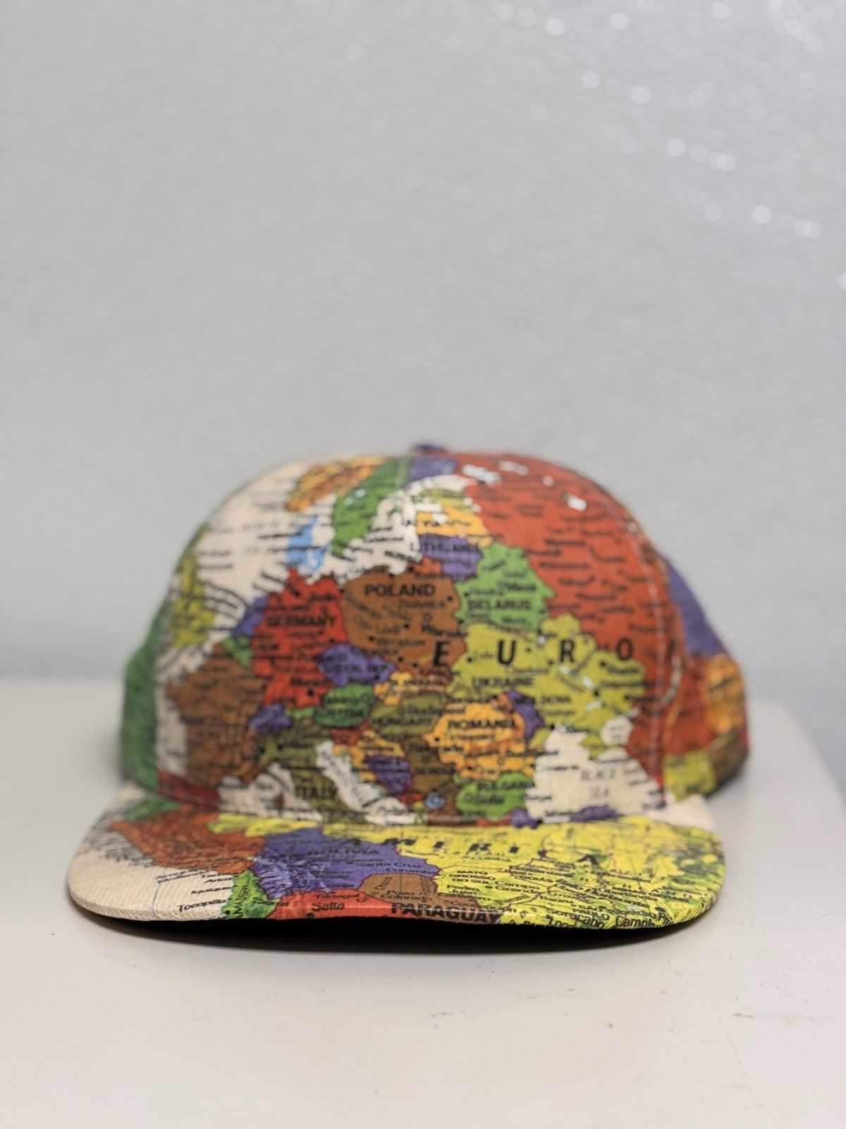 Supreme World Map Hat SS12 World Wide Rare Vintage Snap Back Cap Made In USA Supreme World Map Hat SS12 World Wide Rare Vintage Snap Back Cap Made In USA
