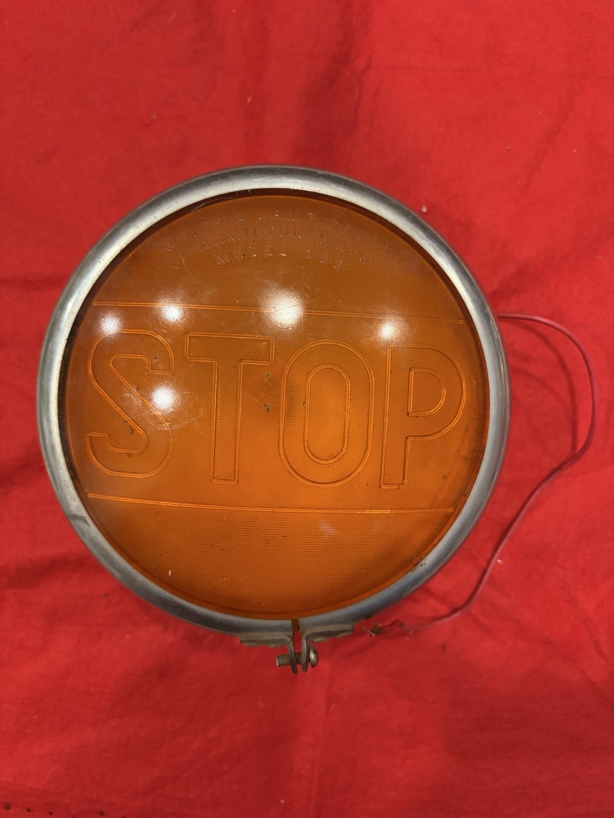 Vintage Glass Orange/Amber STOP Light, Griffin Lamp Company, Ohio, Model 200 Vintage Glass Orange/Amber STOP Light, Griffin Lamp Company, Ohio, Model 200
