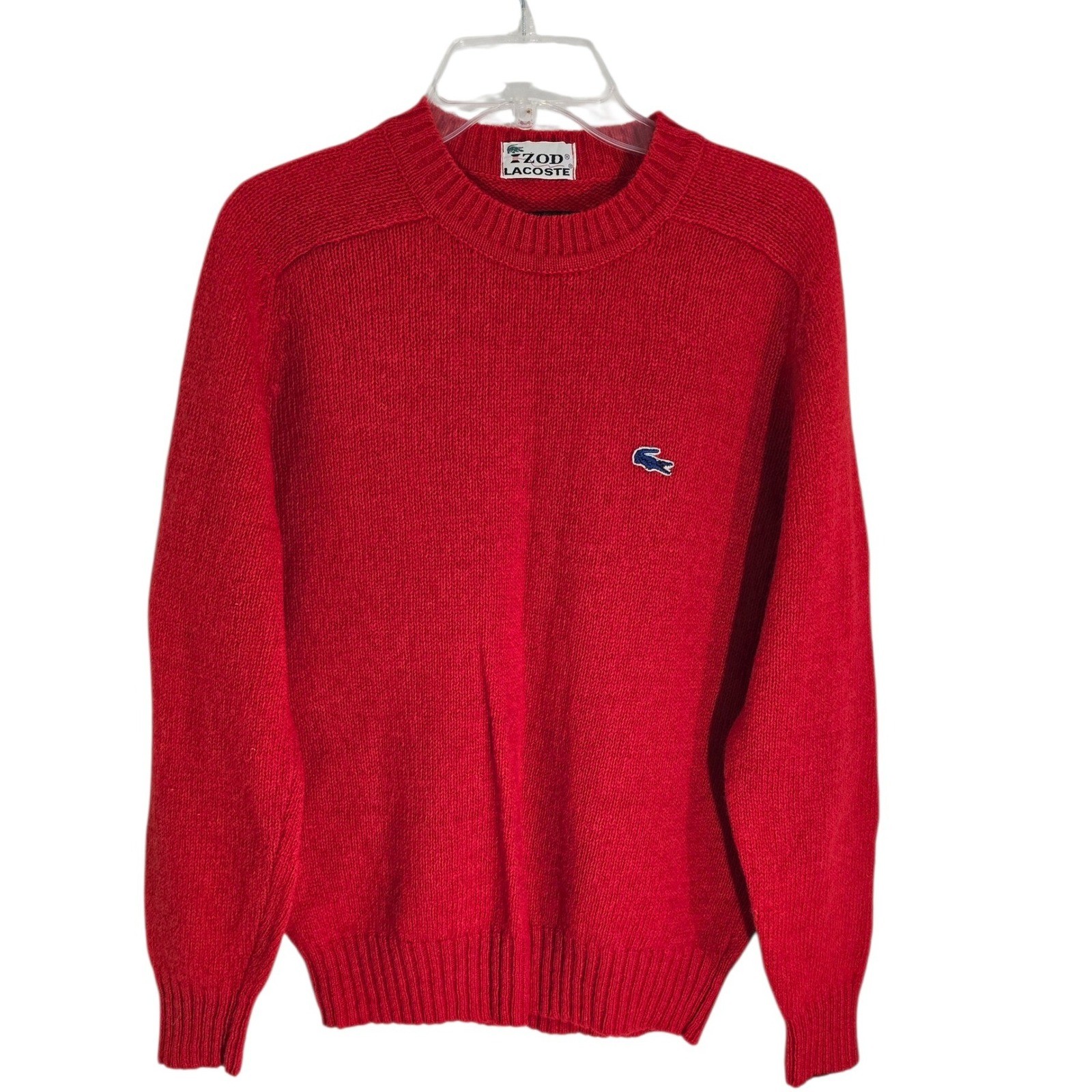 IZOD Lacoste Red Wool Crewneck Sweater Pullover Men\'s Size L