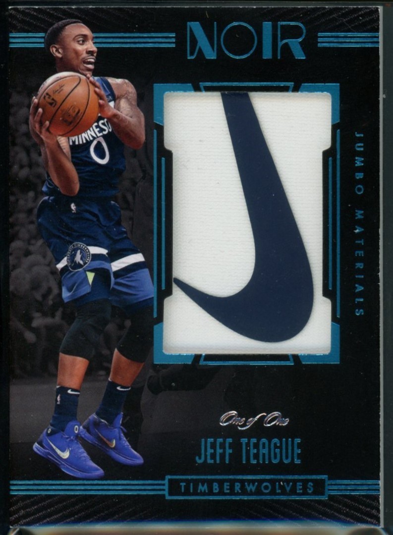 Jeff Teague 2017-18 Panini Noir - Jumbo Materials Swoosh One of One 1/1 Rare