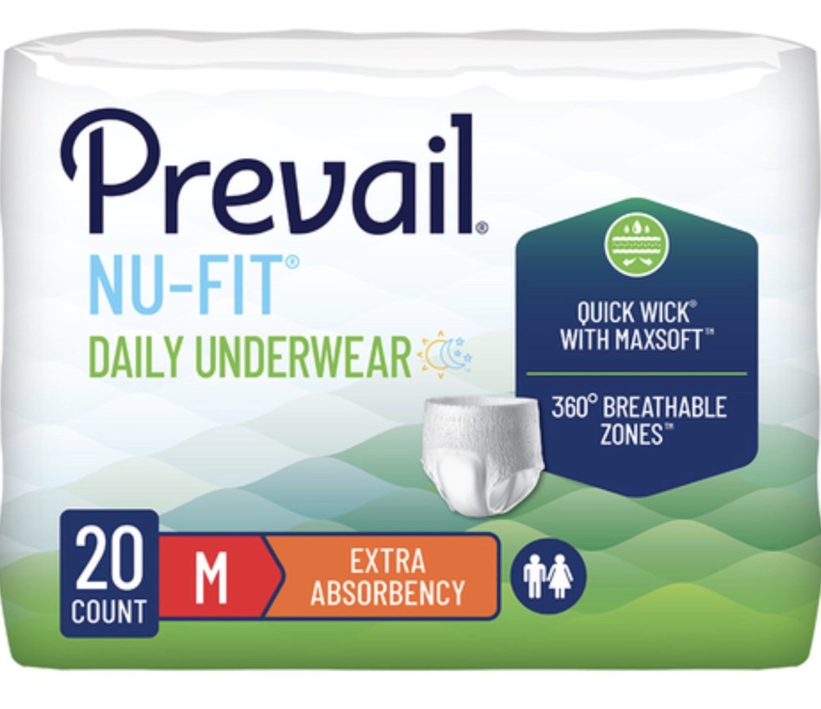 Prevail Nu-Fit Daily Underwear 80 Count /Box . Extra Absorbency Unisex NEW