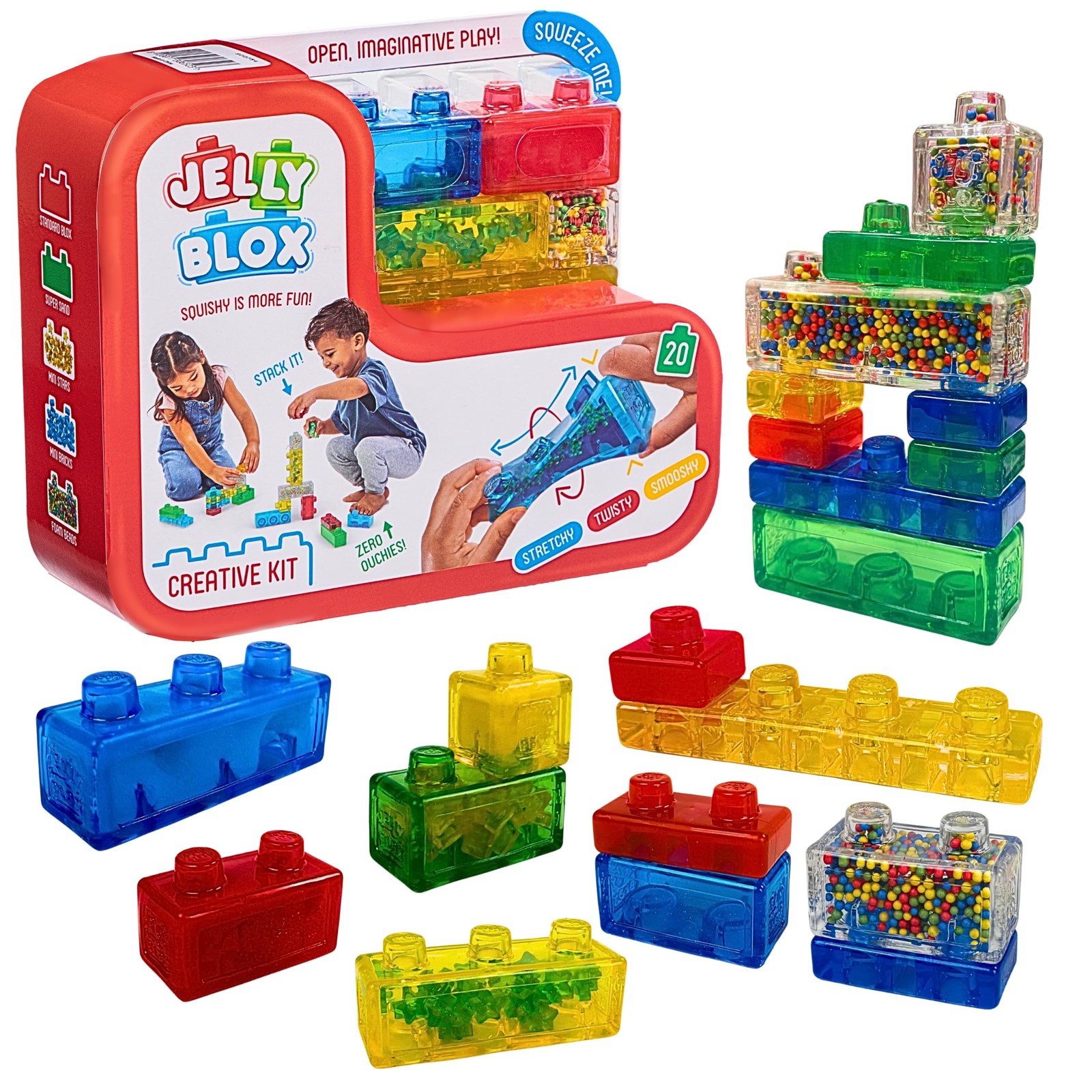 Jelly Blox Creative Kit 20 Soft Multicolor Building Blocks for Kids Safe Fun Jelly Blox Creative Kit 20 Soft Multicolor Building Blocks for Kids Safe Fun