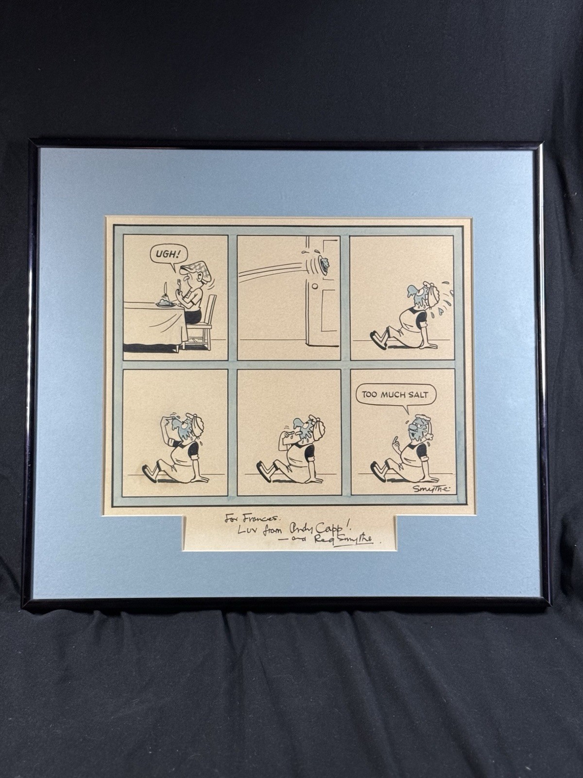 Original Reg Smythe “Andy Capp” Comic Strip Art Signed & Inscribed 1970s