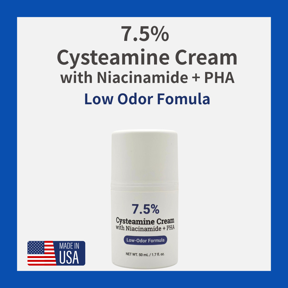 7.5% Cysteamine Cream with Niacinamide + PHA – Low-Odor Formula 1.7 fl.
