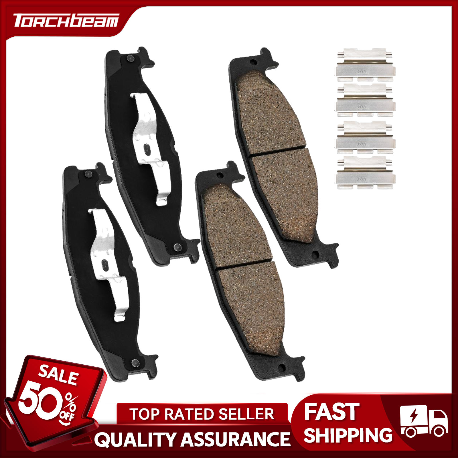 For 1994-1996 Ford F-150 1994-1996 Ford Bronco Ceramic Brake Pad Set Front 4PC