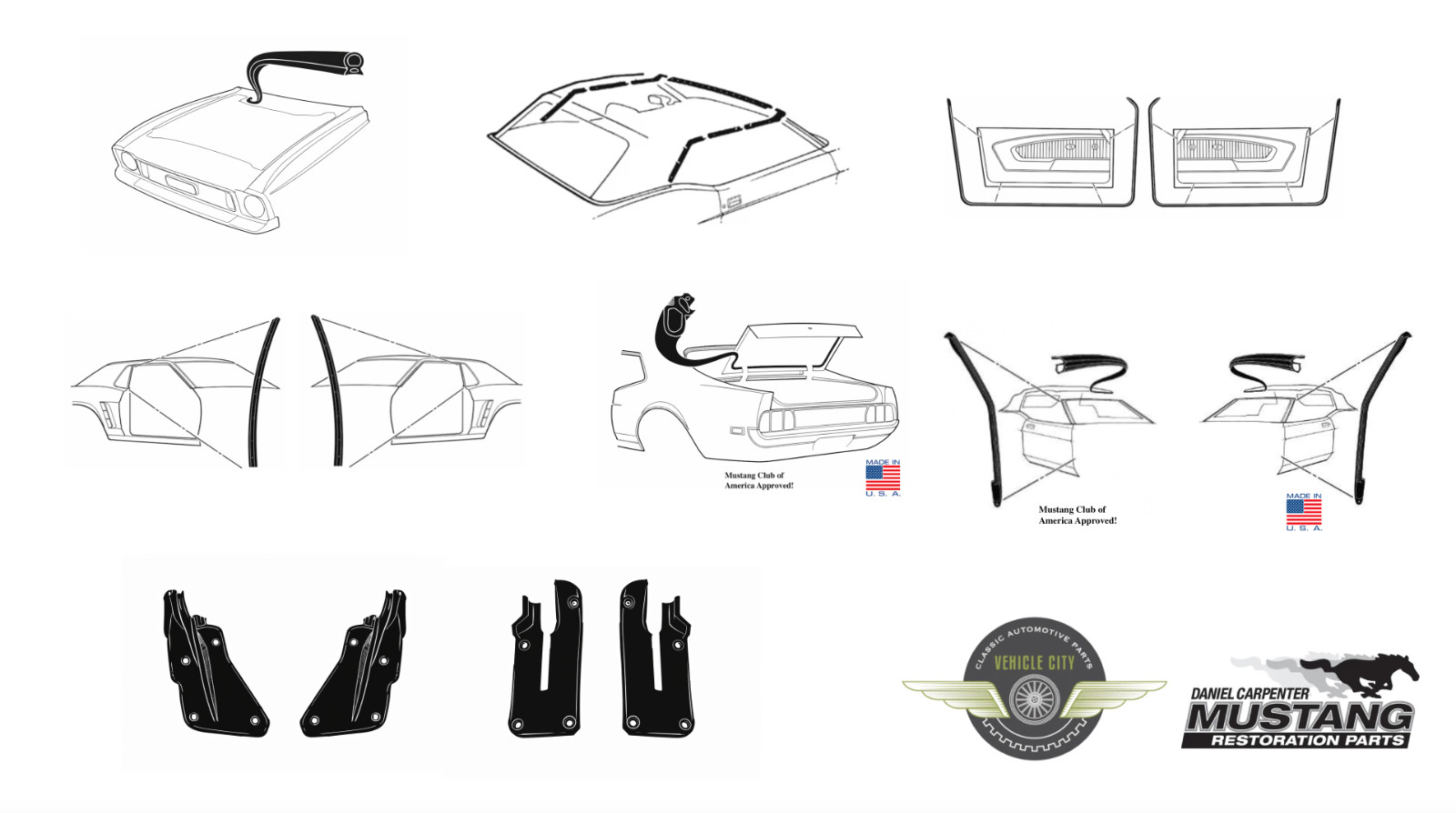 1971 1972 1973 Mercury Cougar Convertible Premium Weatherstrip Seal Kit