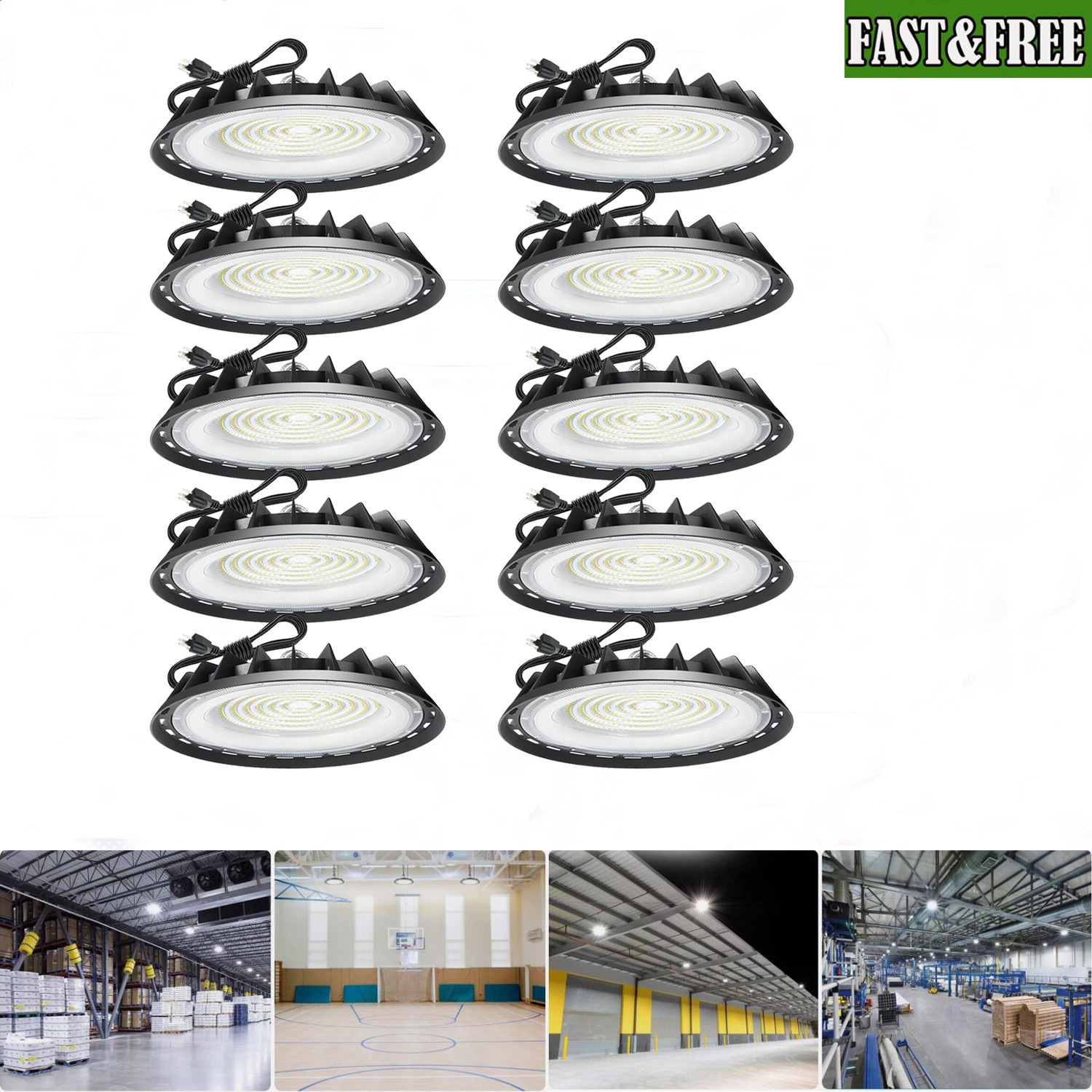 10 Pack 200W UFO Led High Bay Light Industrial Commercial Warehouse Shop Lights 10 Pack 200W UFO Led High Bay Light Industrial Commercial Warehouse Shop Lights