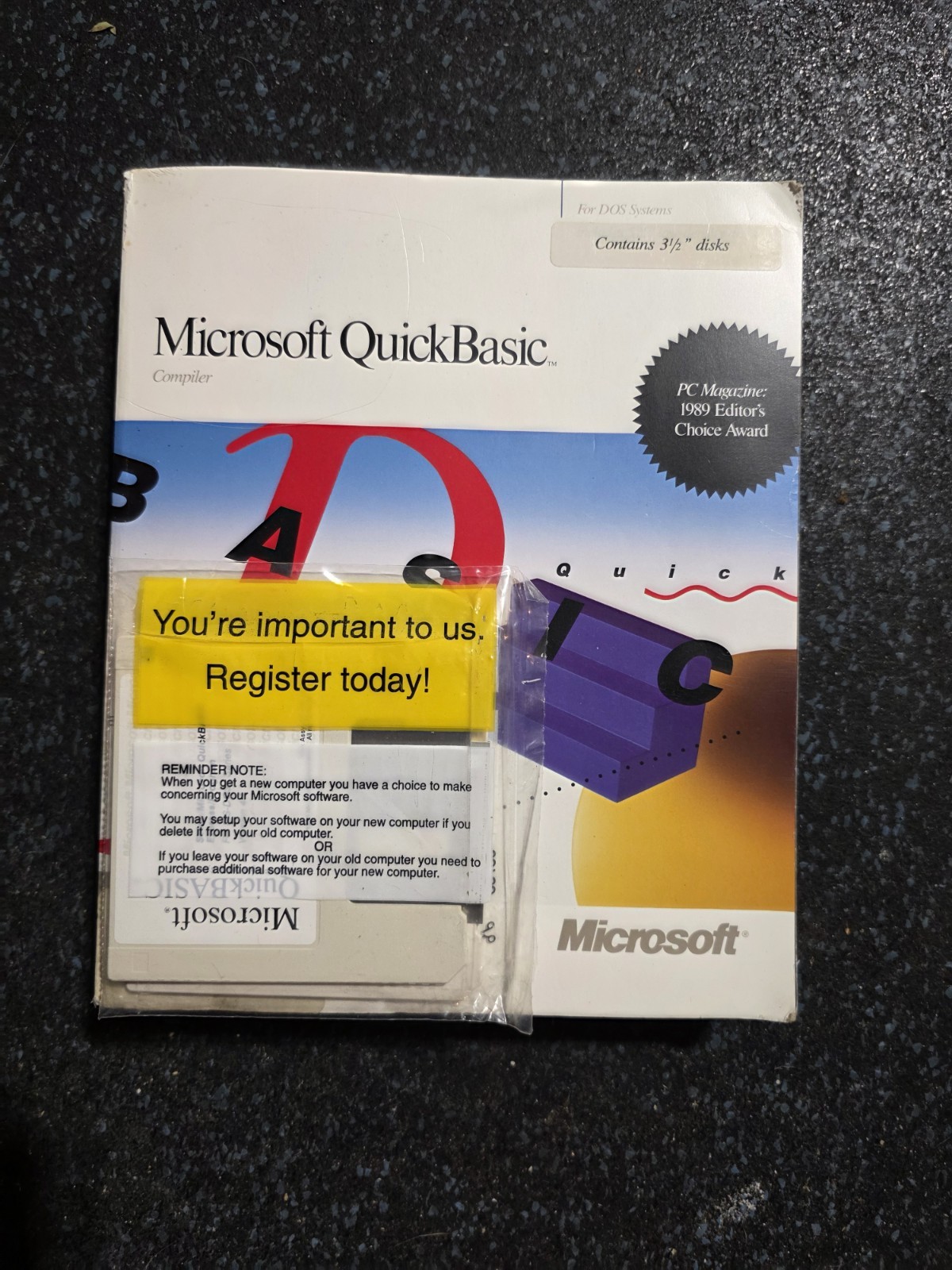 Vintage 1988 Microsoft QuickBasic, for version 4.5, With Sealed 3.5 Floppy Discs Vintage 1988 Microsoft QuickBasic, for version 4.5, With Sealed 3.5 Floppy Discs