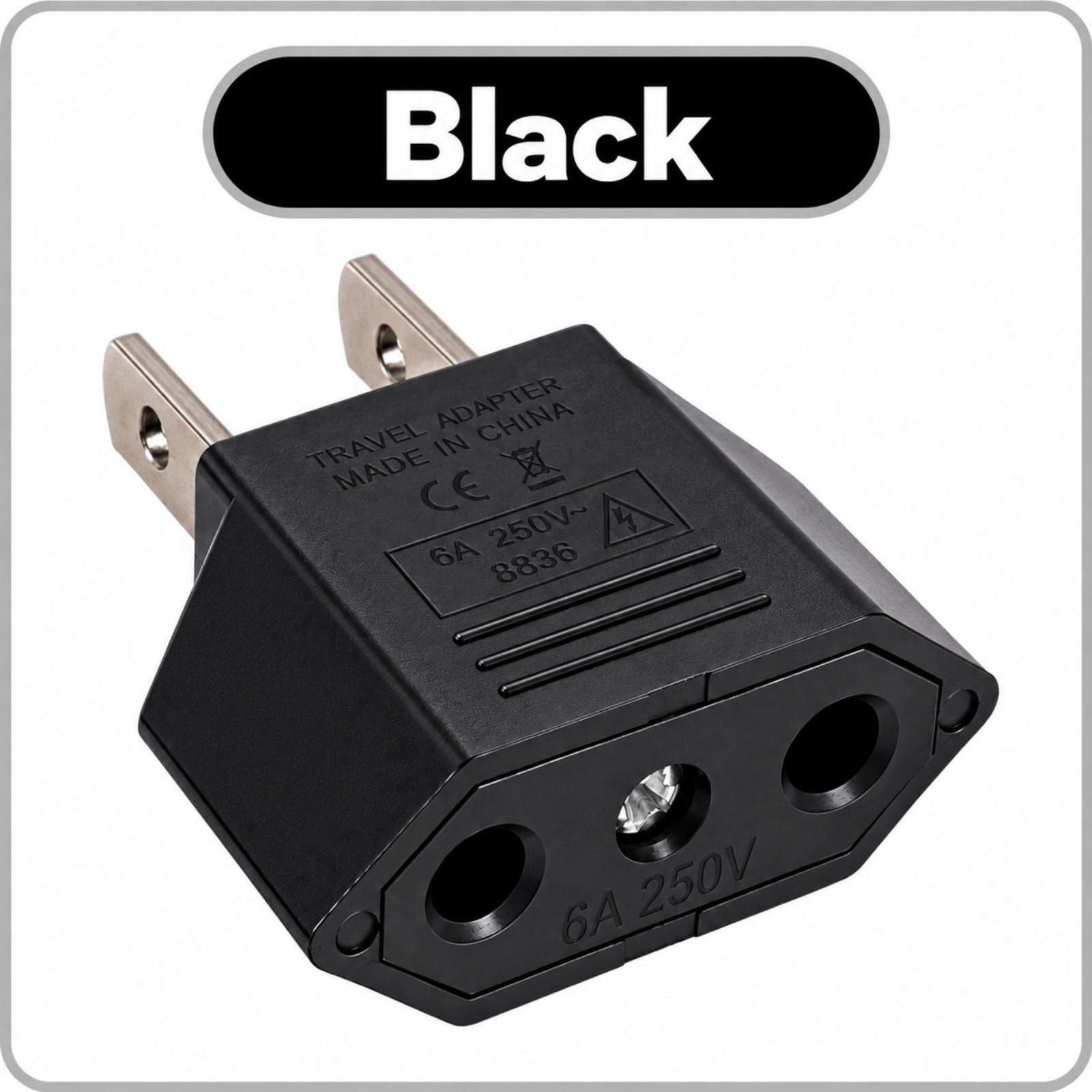 New EU Euro Europe to US USA Power Jack Wall Plug Converter Travel Adapter Us