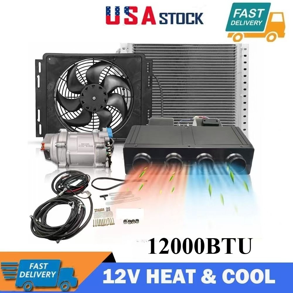 12V Underdash Heat&Cool Car Air Conditioner Universal Electric AC Cool System