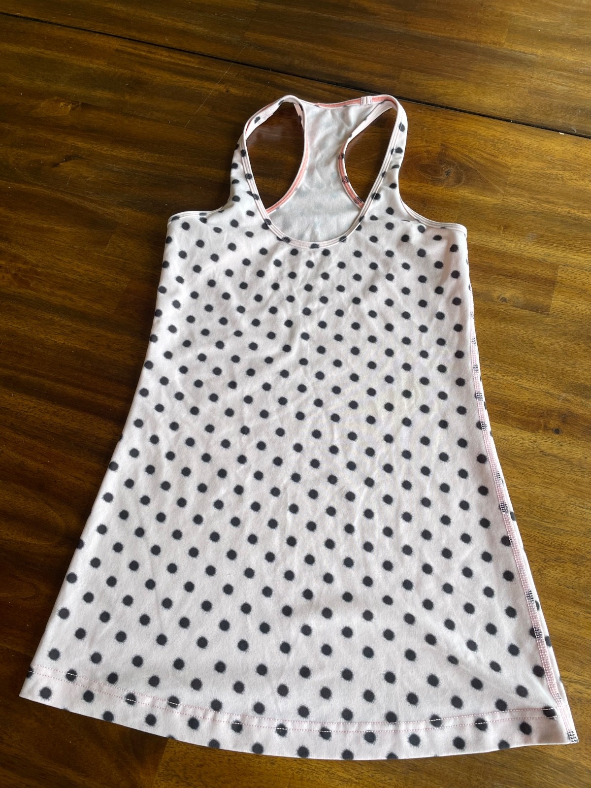 Lululemon Pink Polka Dot Racerback Tank Size 6 High Noon Dot Blush