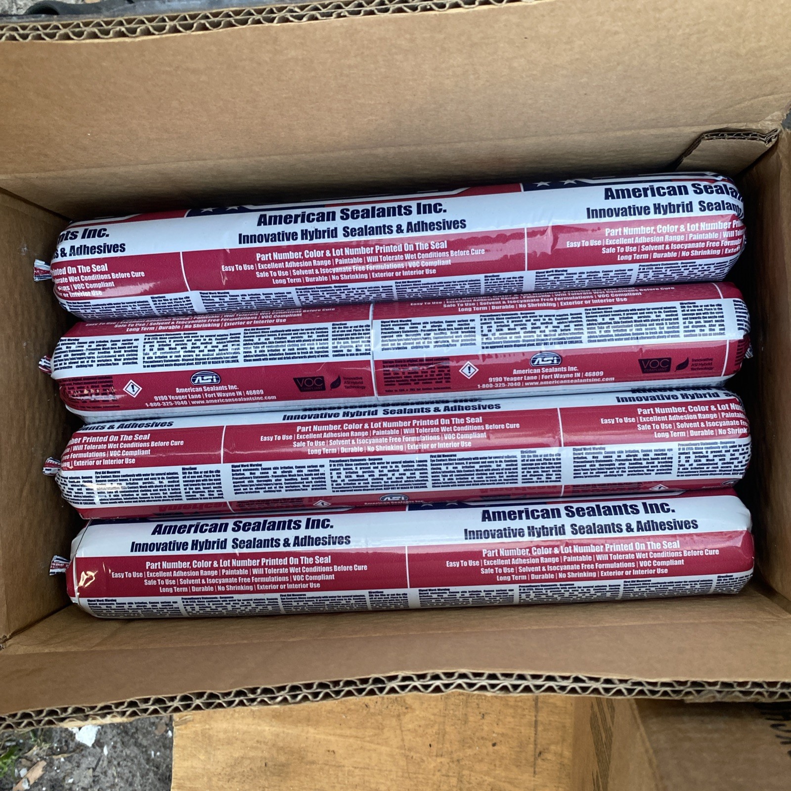 12 Pack- ASI-55 Industrial & Construction Sealant / Adhesive Sausage- black 20oz