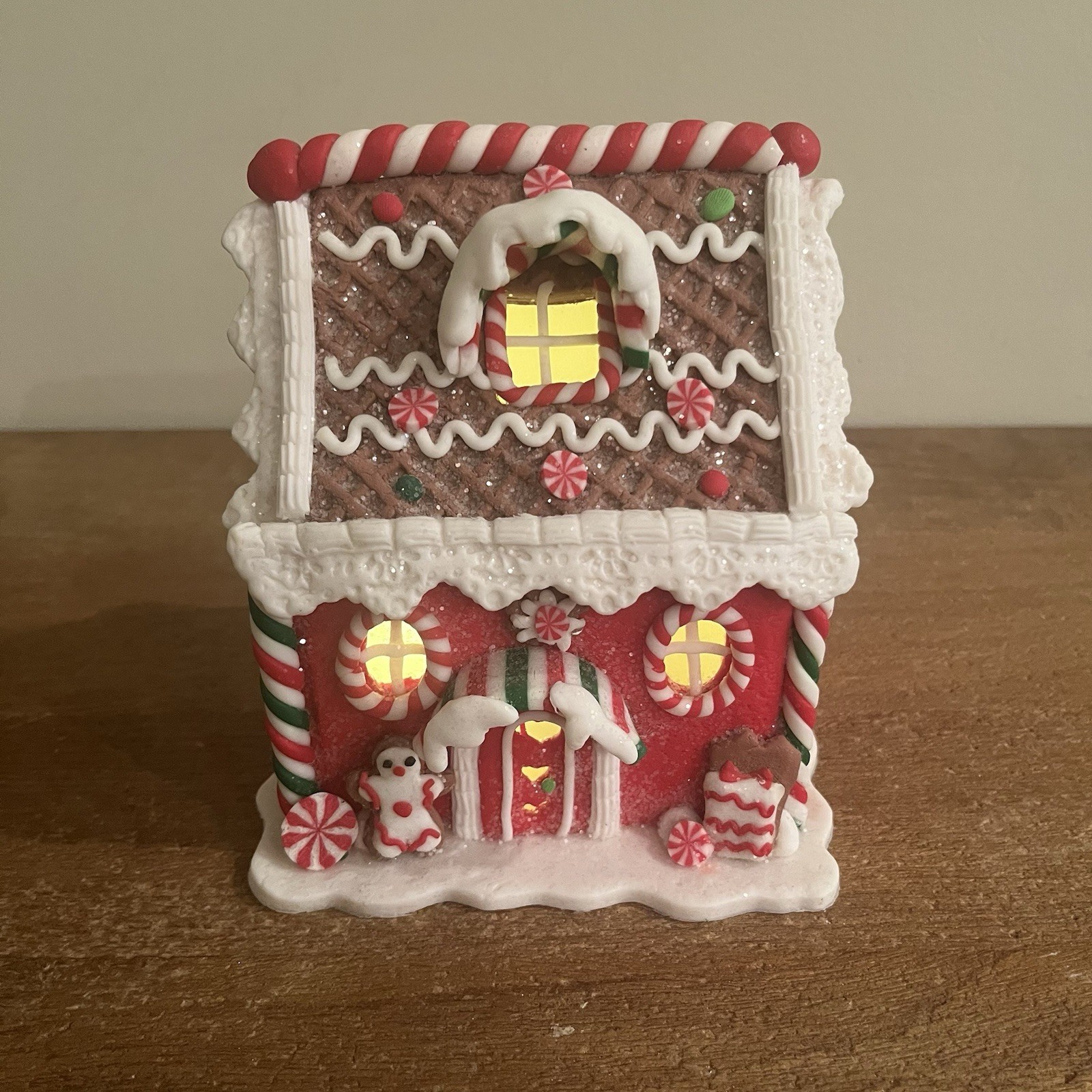 Kurt Adler Gingerbread House Light Up LED 6 Hour Timer Christmas Decor D3272 HTF