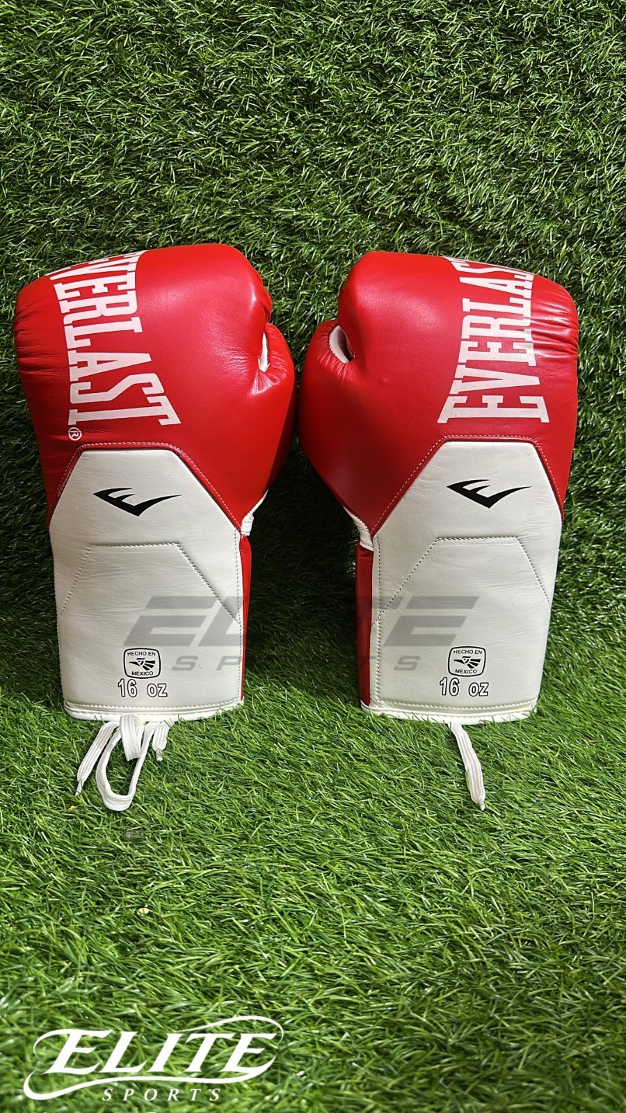 Everlast Elite boxing gloves Lace up Pro Sparring Gloves 8oz-16oz Red Leather