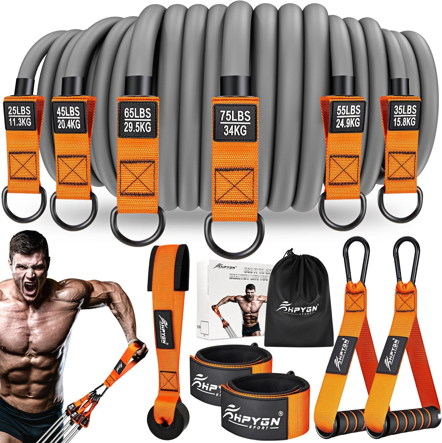 Heavy Resistance Bands, 300LBS Exercise Bands for Working Out, Fitness Bands wit Heavy Resistance Bands, 300LBS Exercise Bands for Working Out, Fitness Bands wit