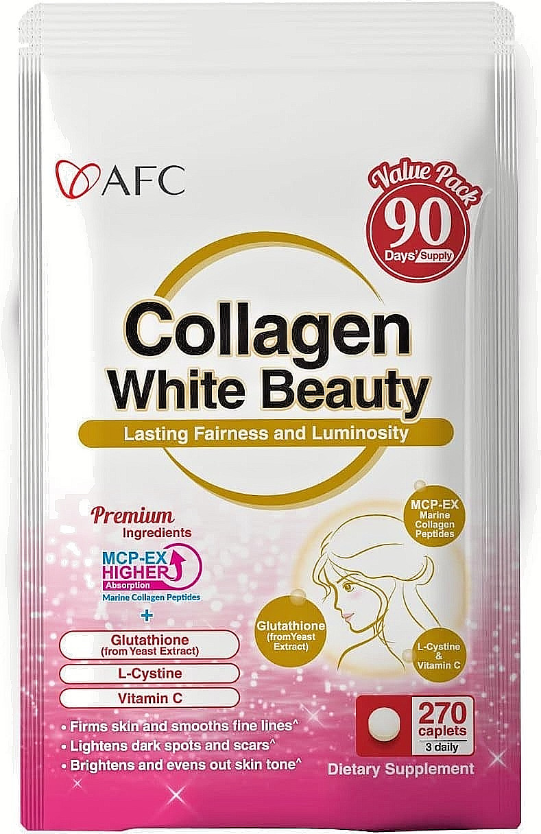 AFC Japan Collagen White Beauty with Marine Collagen Peptide, Glutathione, L-Cys AFC Japan Collagen White Beauty with Marine Collagen Peptide, Glutathione, L-Cys