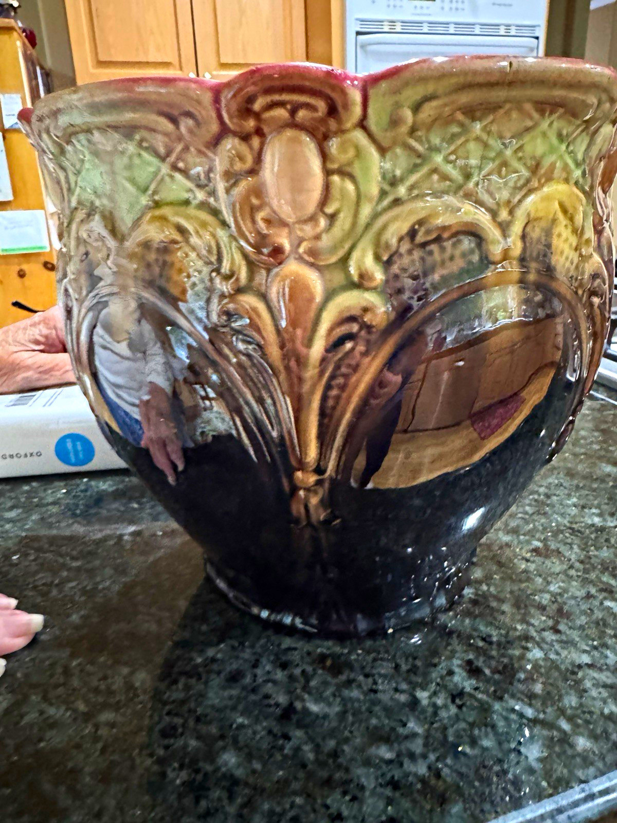 Majolica Jardiniere Vintage Majolica Jardiniere Vintage