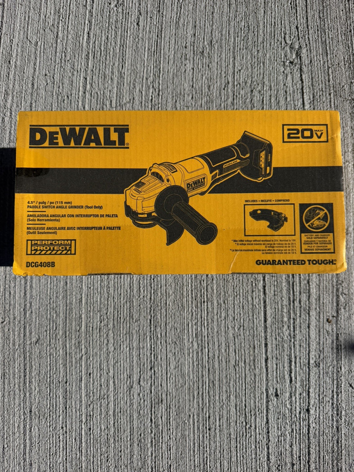 DEWALT 20V MAX Cordless 4 1/2 Inch Angle Grinder Bare Tool Only DCG408B