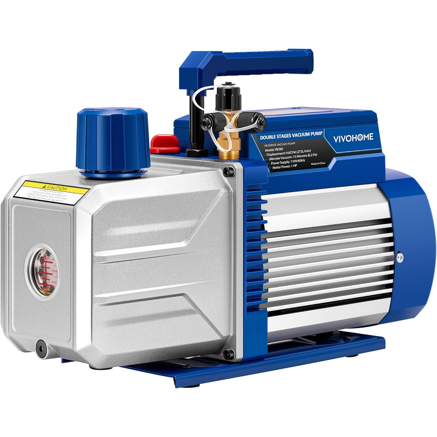 9.6CFM 1HP Vacuum Pump 2 Stage HVAC Air Vacuum Pump for R134a R12 R22 R502 R410a