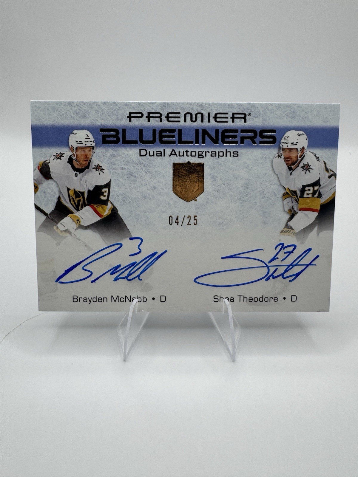 25’-26’ Upper Deck Premier Blueliners Dual Autographs McNabb/Theodore 04/25 25’-26’ Upper Deck Premier Blueliners Dual Autographs McNabb/Theodore 04/25