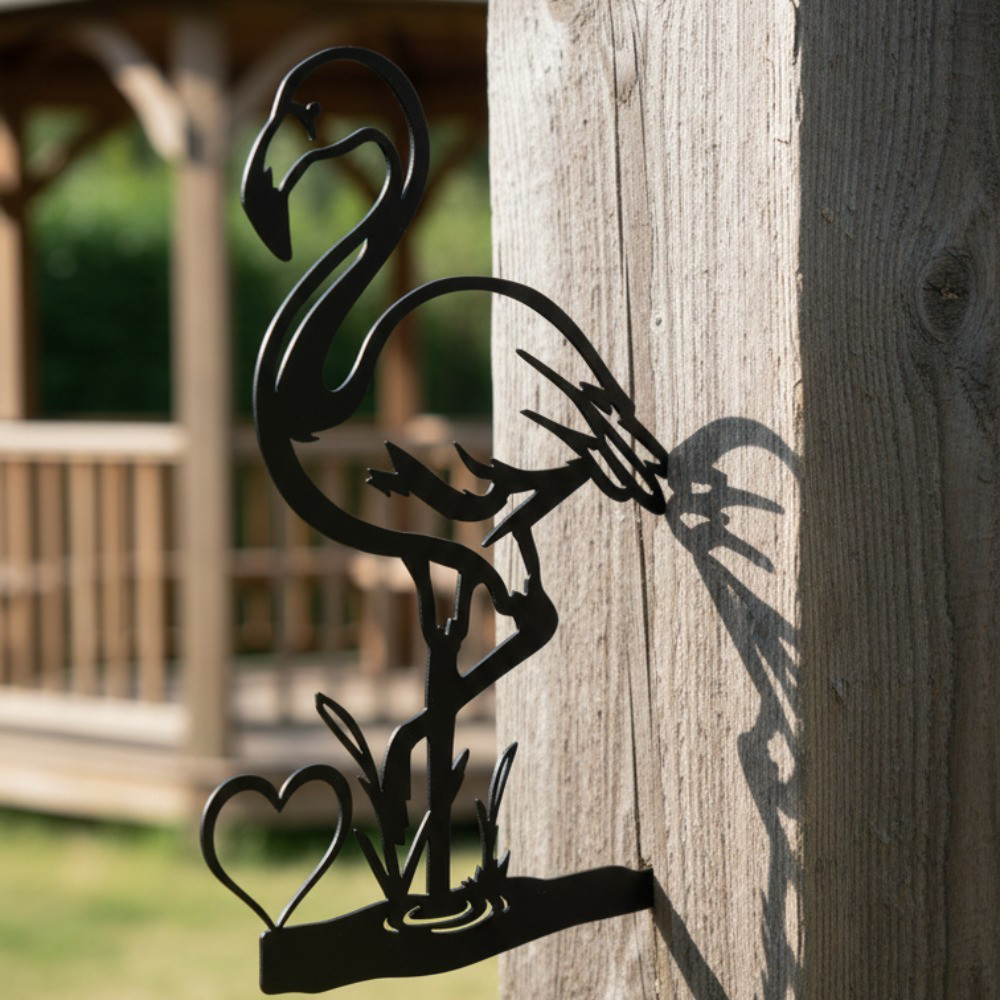 CIFbuy Vintage Rustic Flamingo Wall Art Rustproof Wrought Iron Outdoor Metal CIFbuy Vintage Rustic Flamingo Wall Art Rustproof Wrought Iron Outdoor Metal