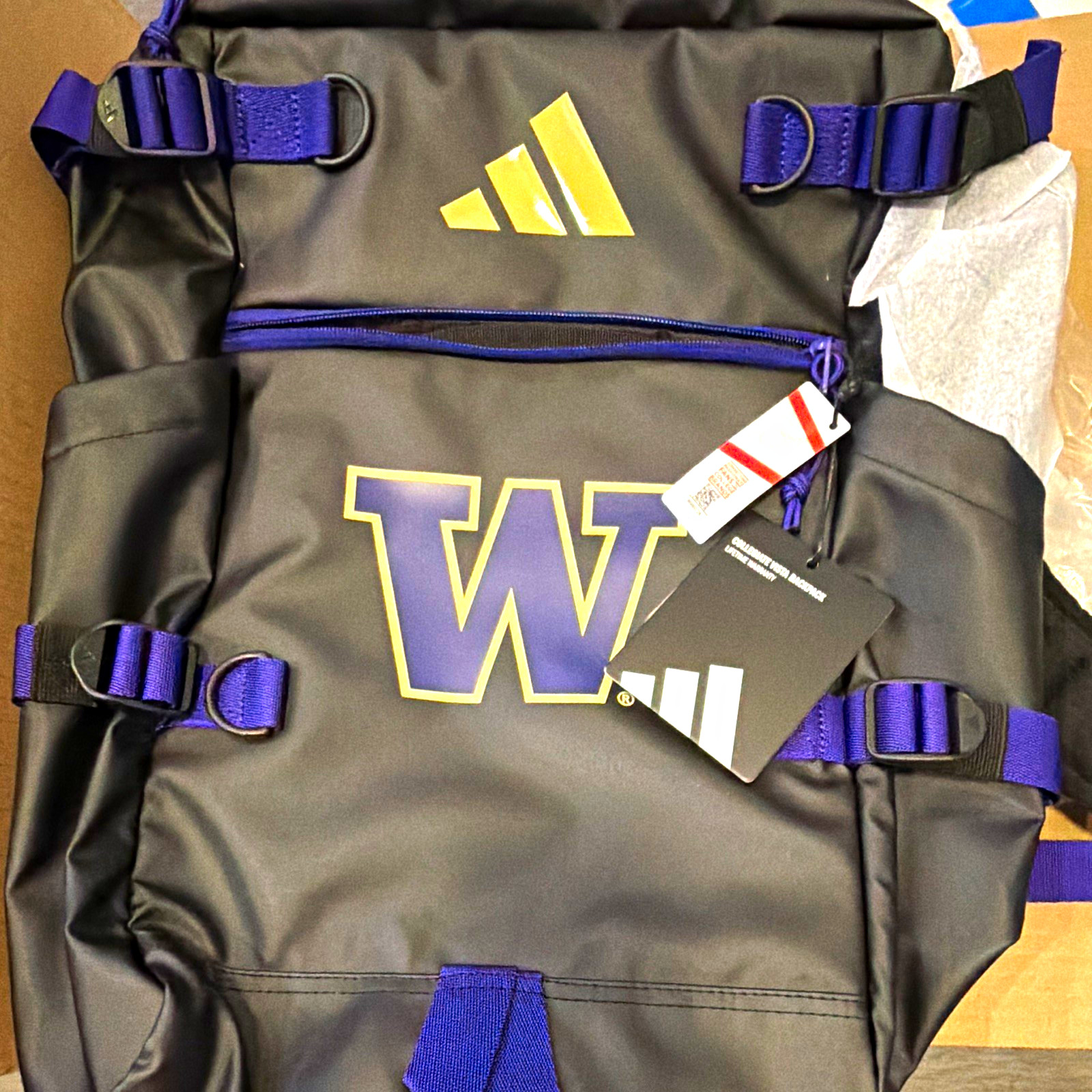 adidas Washington Huskies Collegiate Vista Backpack Black Purple Gold One Size adidas Washington Huskies Collegiate Vista Backpack Black Purple Gold One Size