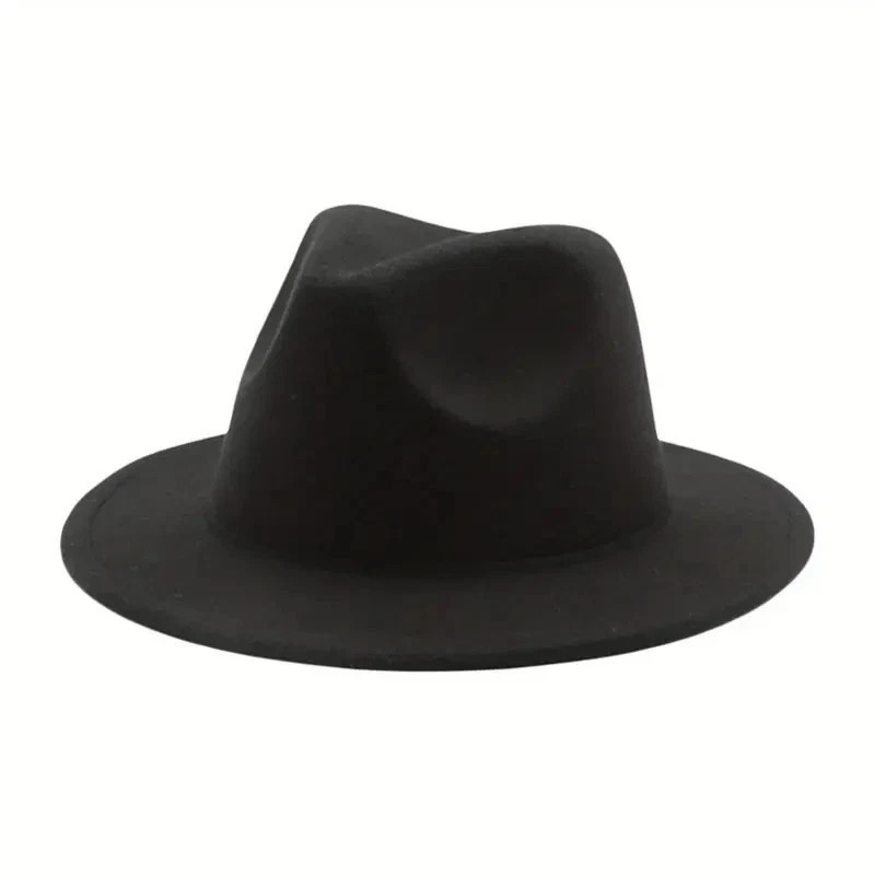 Classic Wide Brim Fedora Hat Felt Panama Jazz Cap Unisex Style, Men, Woman