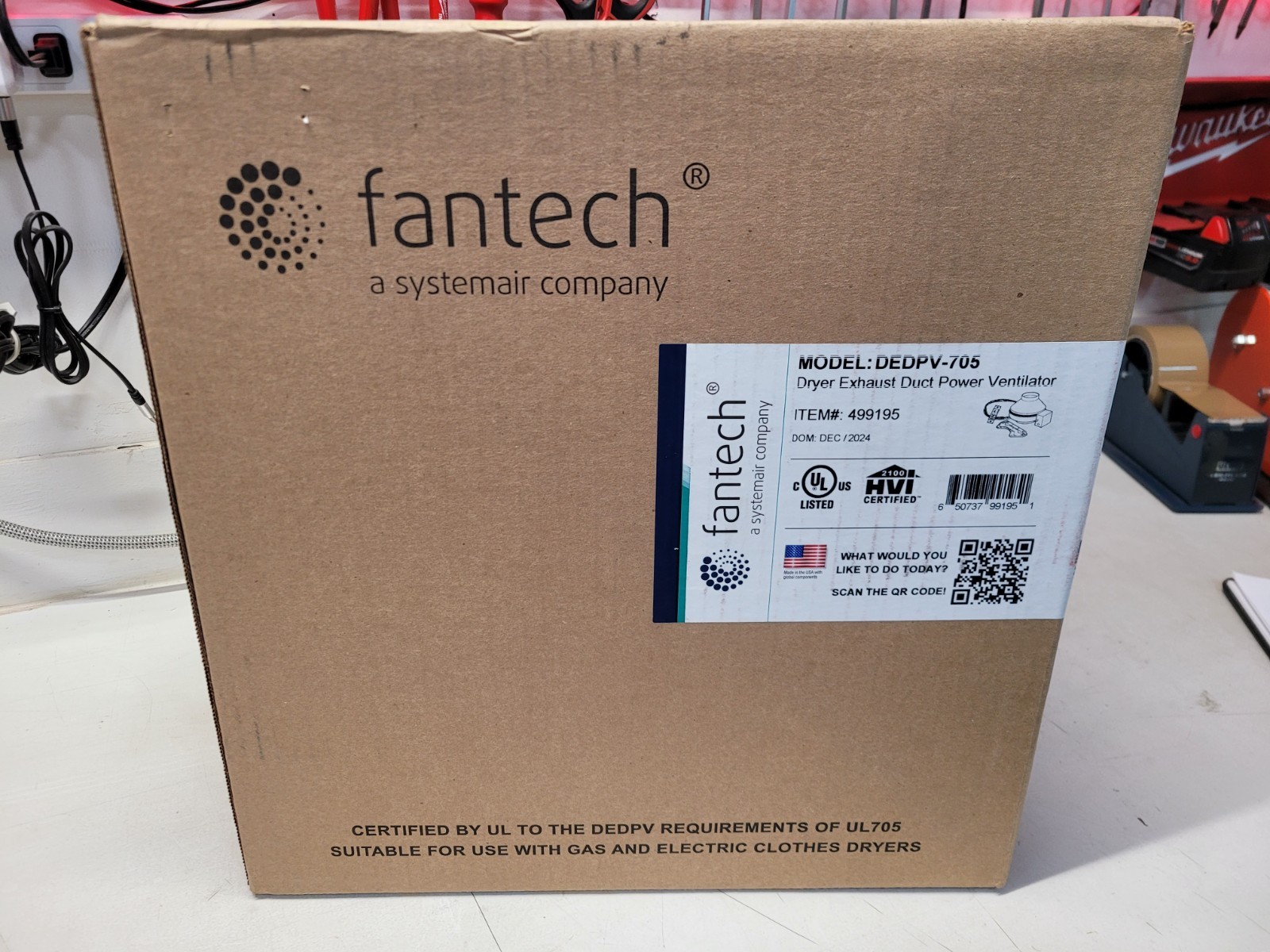NEW Fantech DEDPV-705 Dryer Boosting Kit Exhaust Duct Power Ventilator 499195 NEW Fantech DEDPV-705 Dryer Boosting Kit Exhaust Duct Power Ventilator 499195