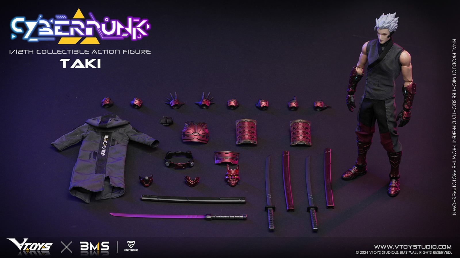 Presale VTOYS VSD012 1/12 Cyberpunk Samurai Taki The Crimson Dawn of the Blade