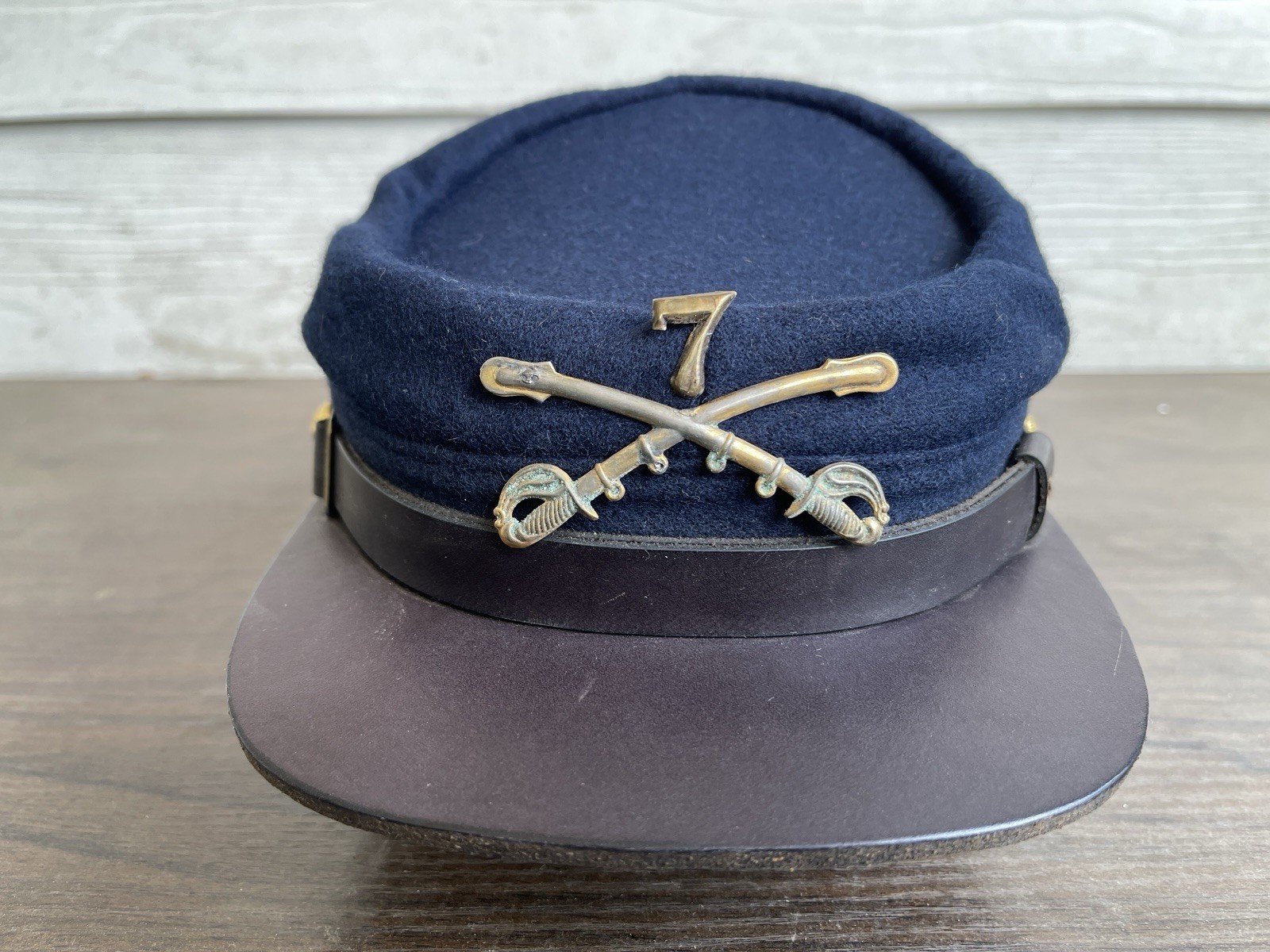 US Civil War Union 7th Cavalry Officer Kepi Hat 7 5/8 Reproduction Re-enactment US Civil War Union 7th Cavalry Officer Kepi Hat 7 5/8 Reproduction Re-enactment