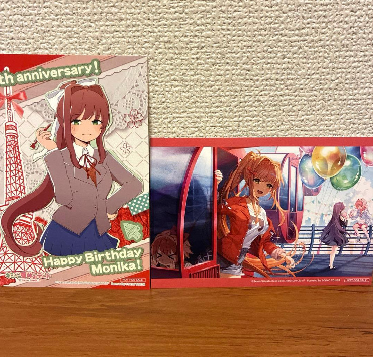 Doki Doki Literature Club Tokyo Tower 9th Anniversary Bonus Postcard Set of 2 Doki Doki Literature Club Tokyo Tower 9th Anniversary Bonus Postcard Set of 2