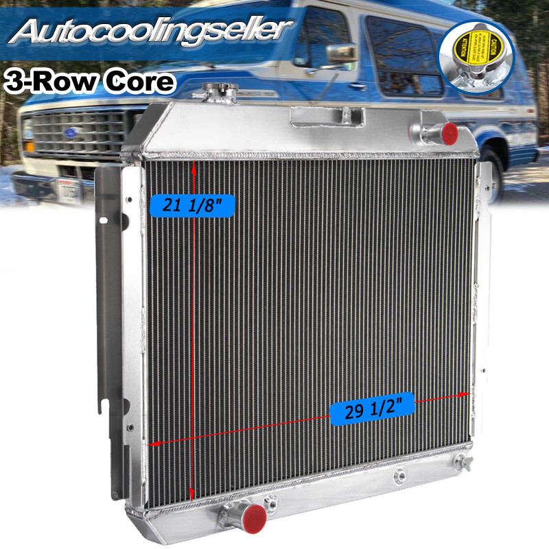 3-Row Aluminum Radiator For 1977-1988 Ford E-350 Econoline Club Wagon 7.5L V8 US