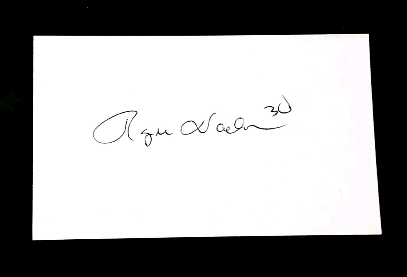 ROGIE ROGATEIN VACHON HOF GOALIE CANADIENS  AUTOGRAPHED SIGNED INDEX CARD 3X5