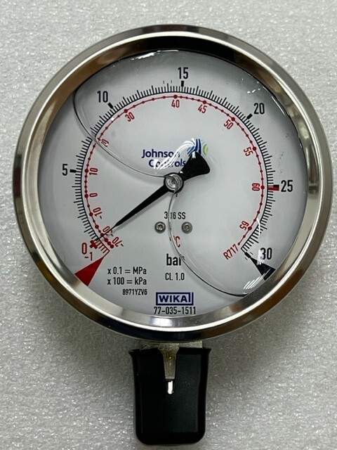 Wika 77-035-1511 Johnson Controls Dia 100mm Face 30 Bar G1/2B Pressure Gauge New