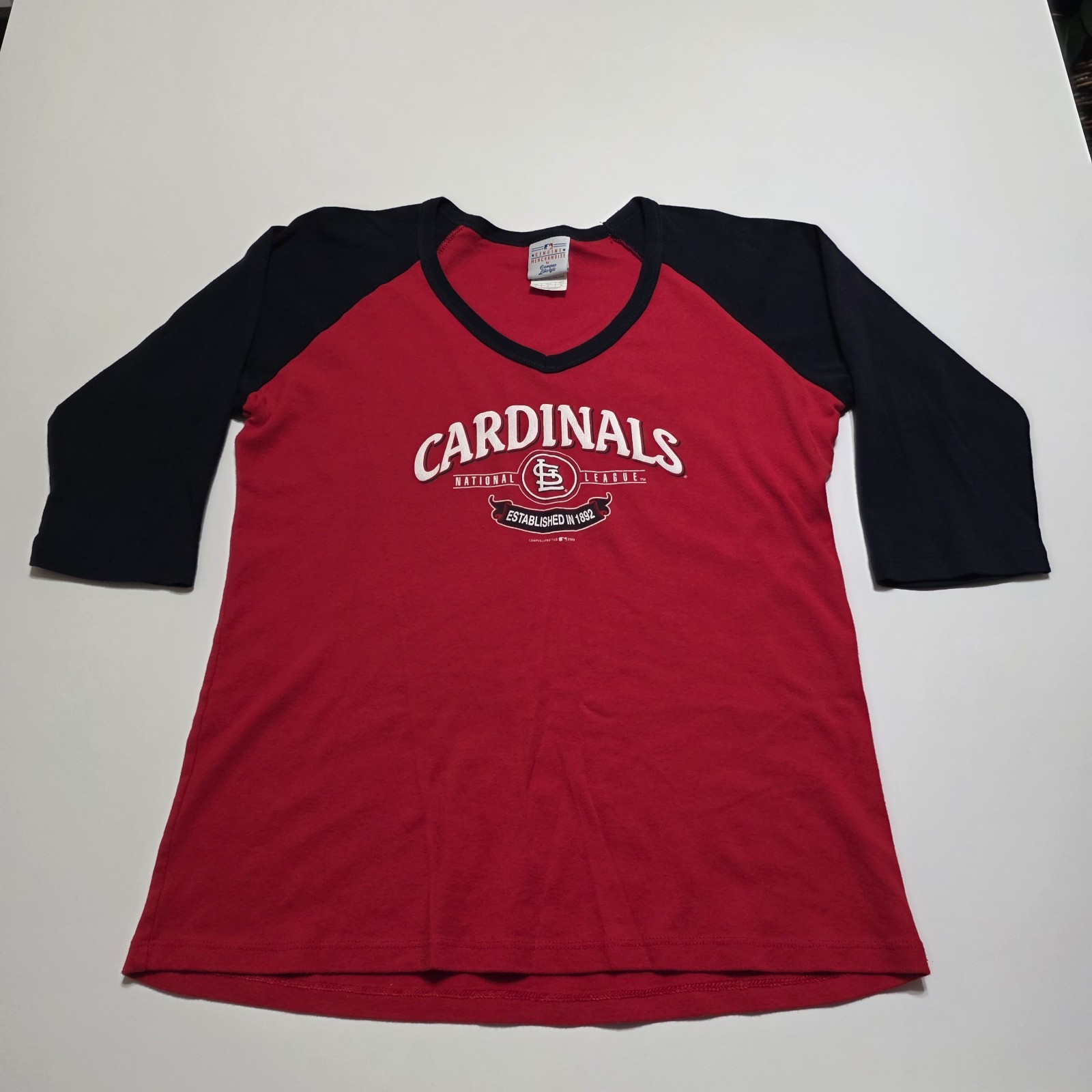 Vintage MLB St Louis Cardinals Red 3/4 Sleeve Raglan V-Neck Shirt Womens Medium Vintage MLB St Louis Cardinals Red 3/4 Sleeve Raglan V-Neck Shirt Womens Medium