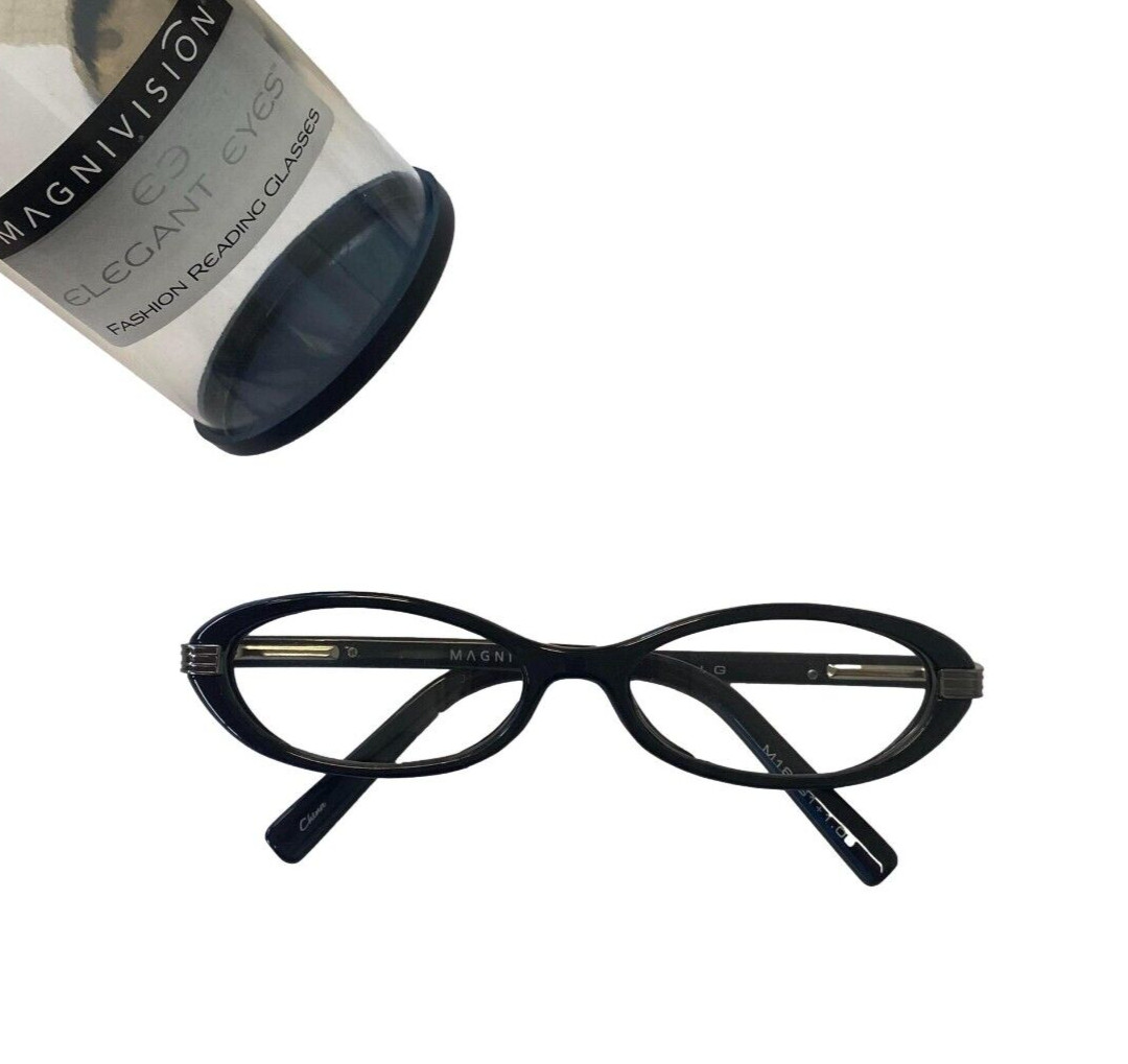 Magnivision Elegant eye +1.00 Round Black NEW
