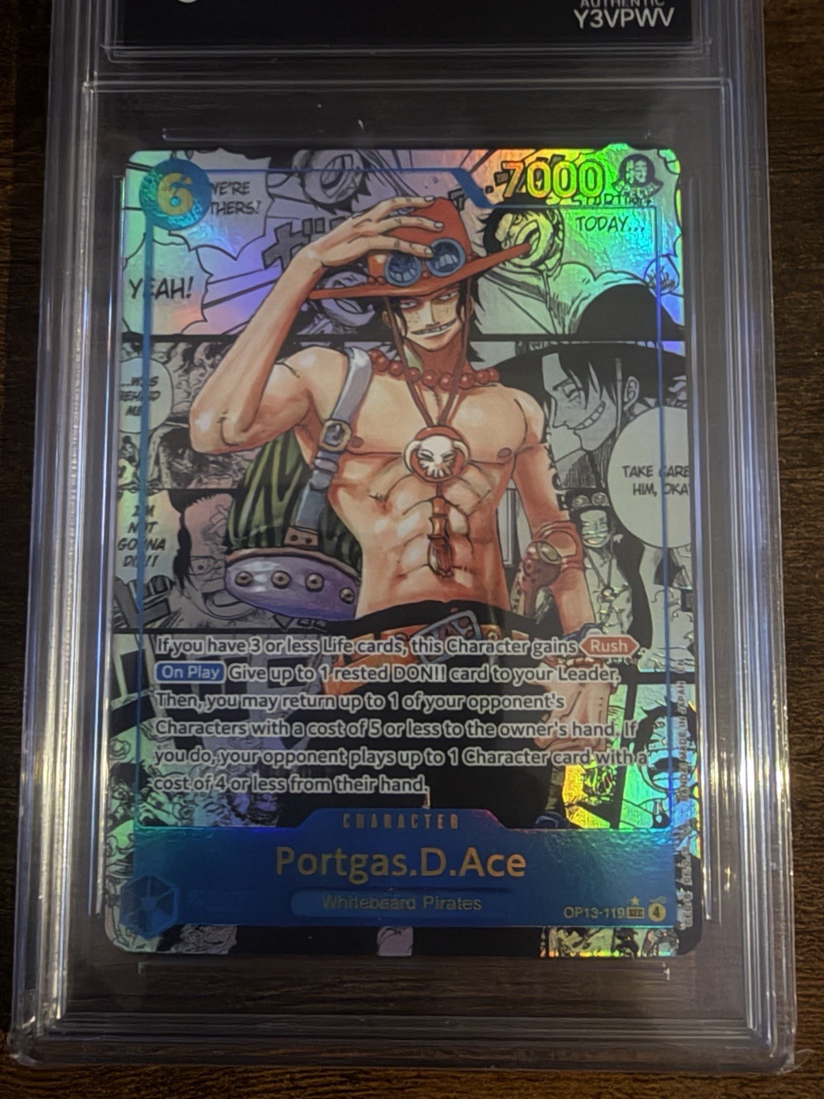 Portgas D Ace OP13-119 Super Alternate Art SEC One Piece Carrying On His Will A+