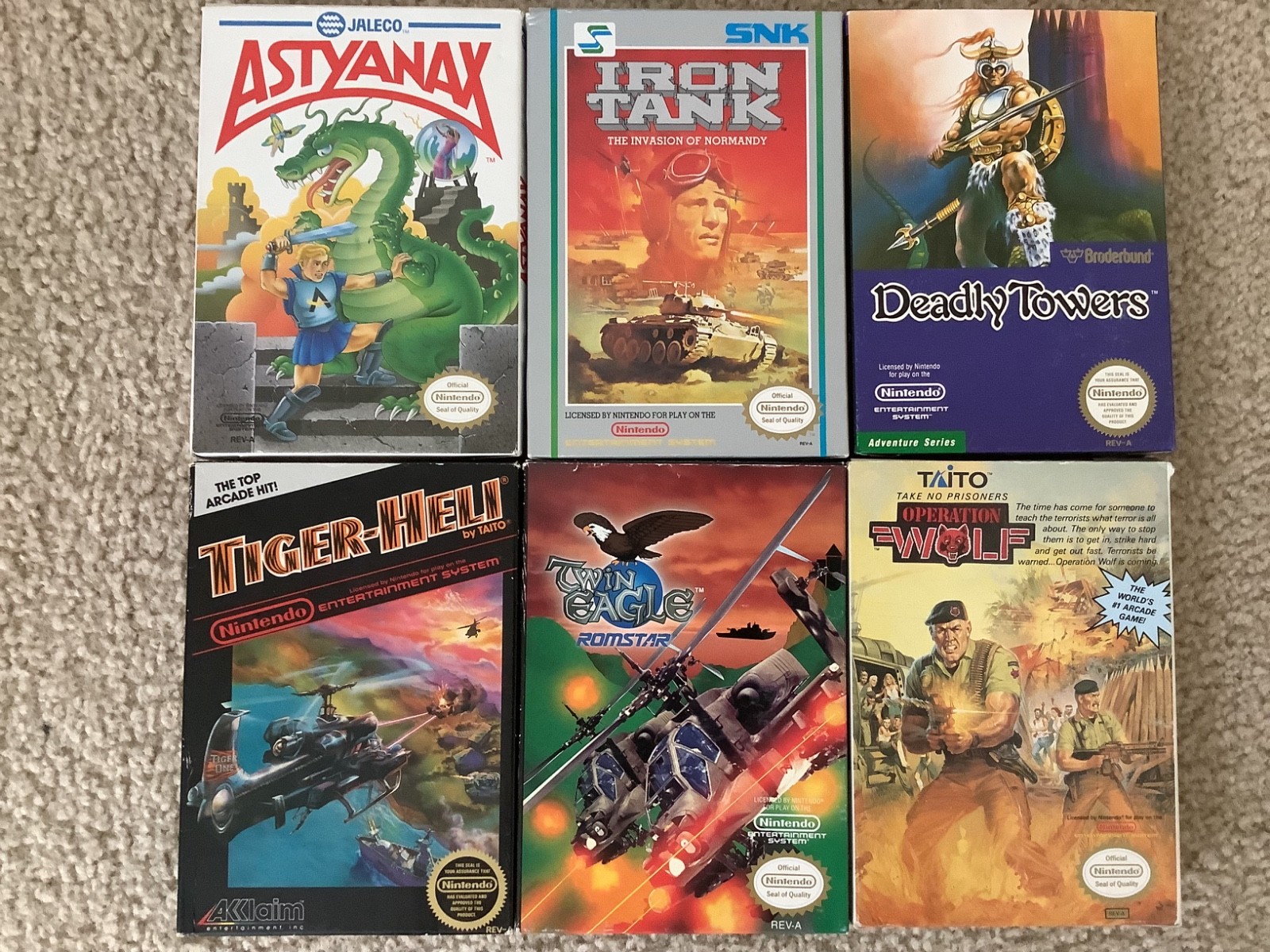 NES Lot Astyanax Operation Wolf Tiger Heli Iron Tank Twin Eagle Deadly Tower CIB NES Lot Astyanax Operation Wolf Tiger Heli Iron Tank Twin Eagle Deadly Tower CIB