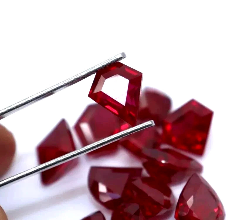 Natural Red Ruby 100 Ct Fancy Cut 10-12 Pcs Burma Certified Loose Gemstone Lot