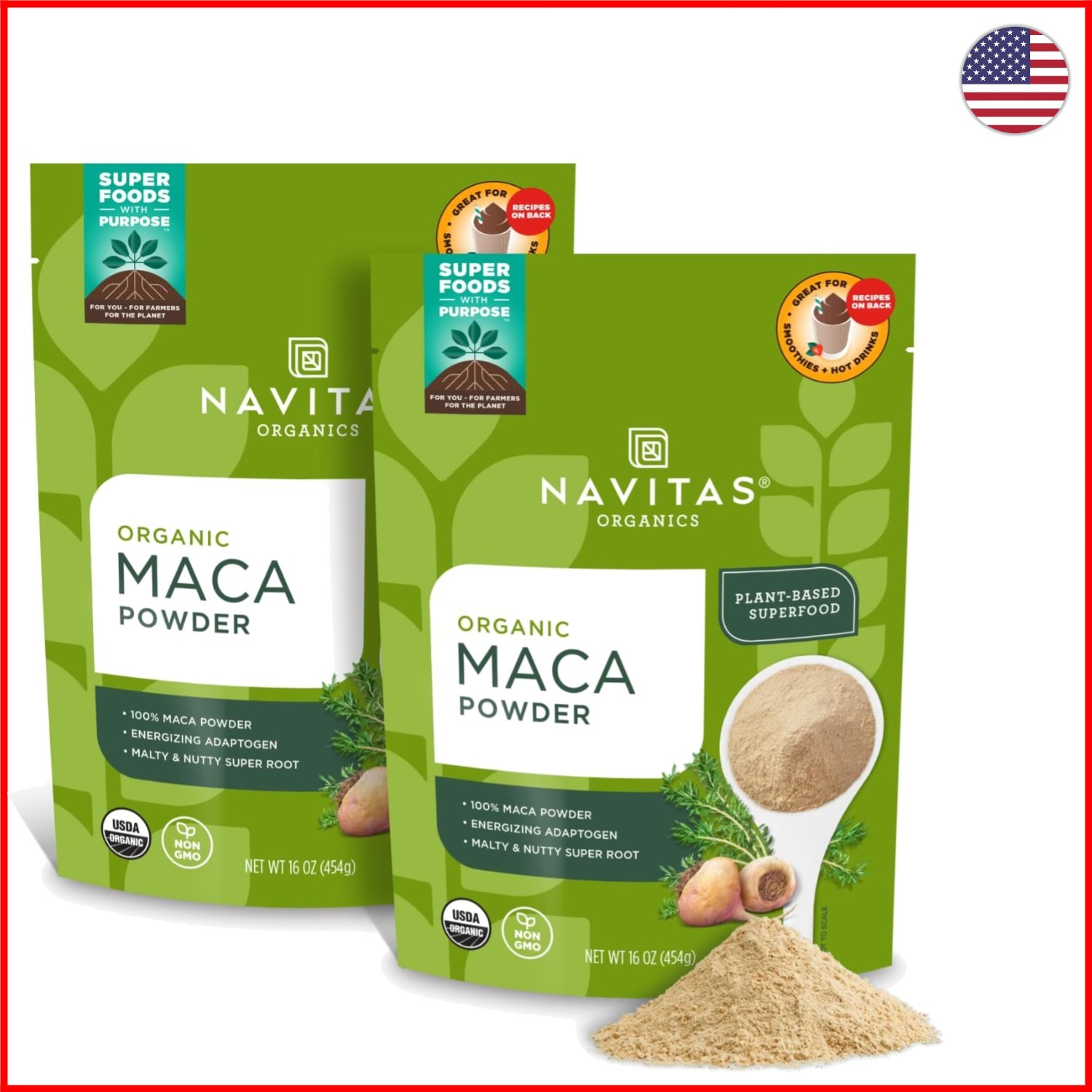 100% Organic Gelatinized Maca Powder 16oz – Energy Boosting Superfood Duo