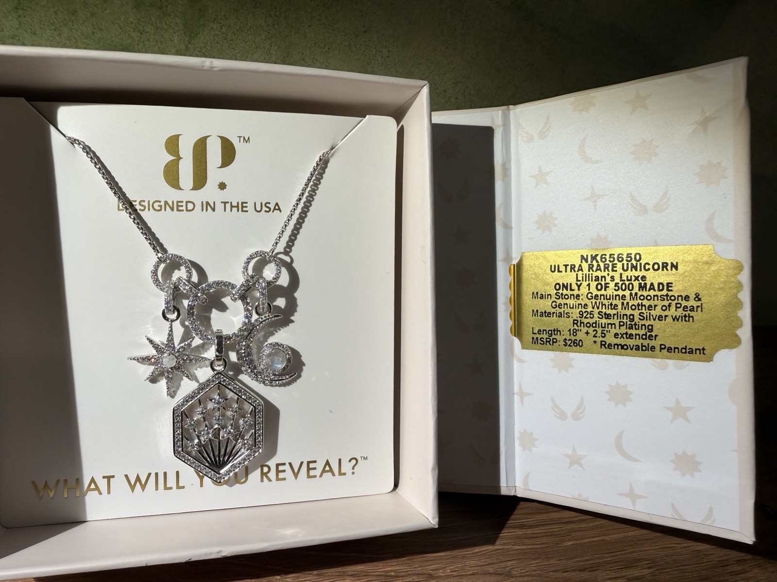 BP Halo ULTRA RARE UNICORN Lillian’s Luxe Necklace Sterling Silver & Rhodium BP Halo ULTRA RARE UNICORN Lillian’s Luxe Necklace Sterling Silver & Rhodium