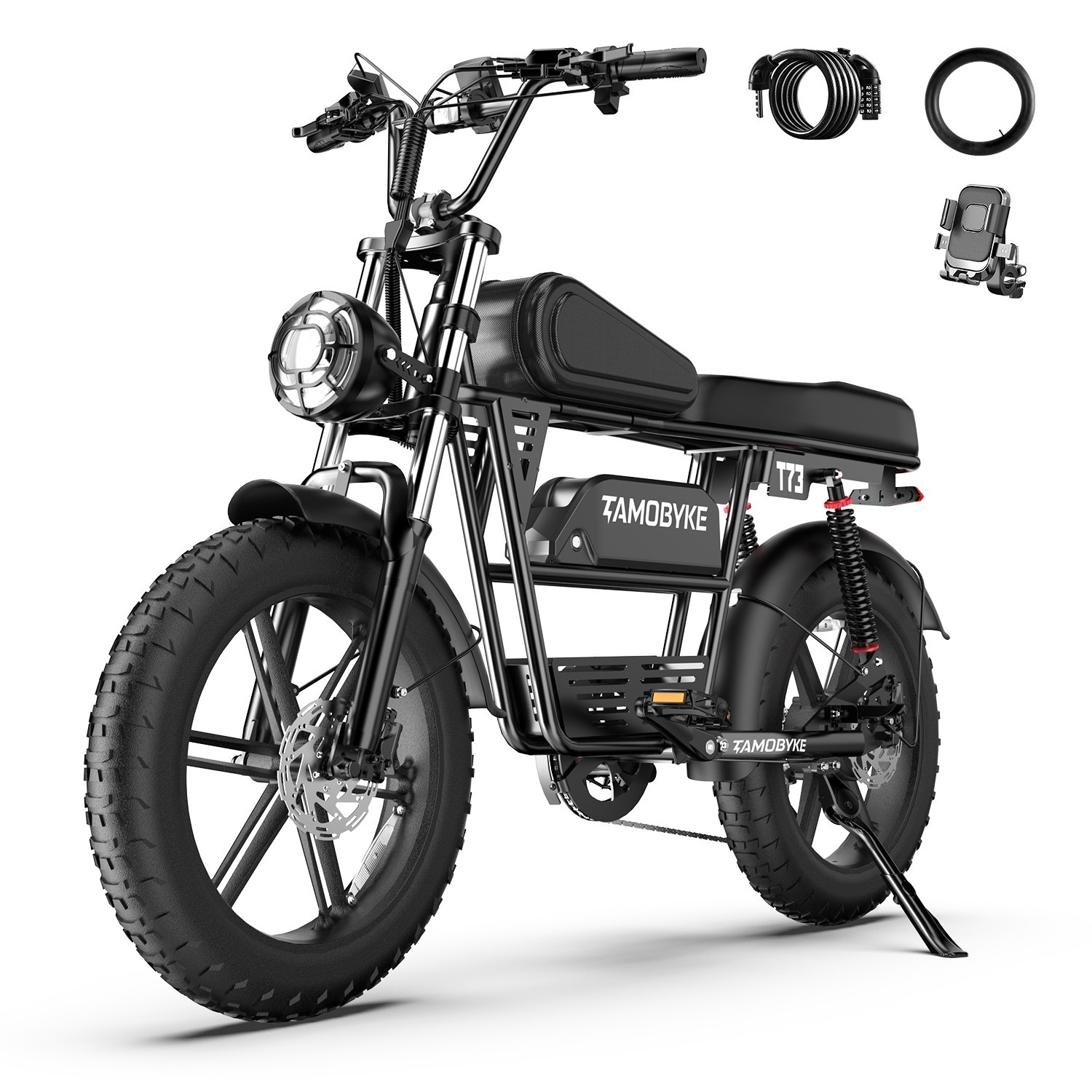 Tamobyke Electric Bike for Adults 1500W 30MPH 48V 15.6Ah 70Mi 20