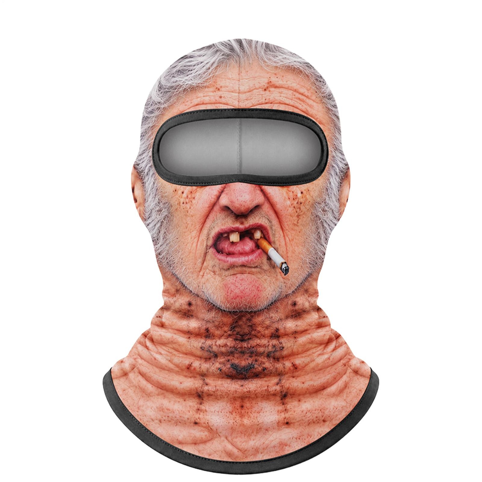 Funny Face Coverings Mask For Men Novelty Old Man Print Ski Balaclava Face Mask