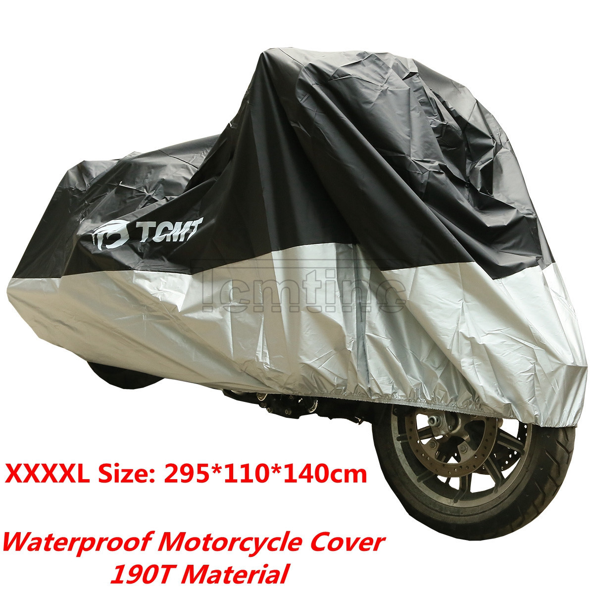 New 190T UV 295x110x140cm Rain Dust Protector Waterproof Motorcycle Cover XXXXL