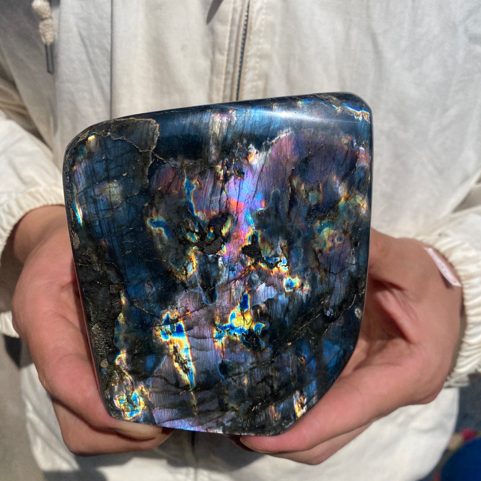 2.4lb Natural Gorgeous Labradorite Quartz Crystal Stone Specimen Healing
