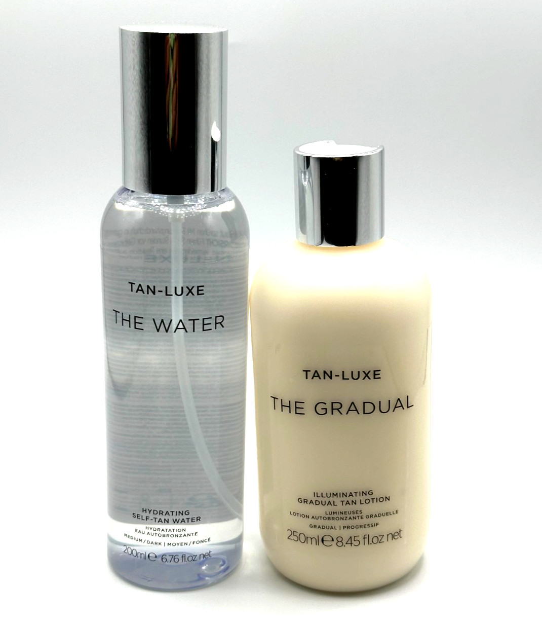 2 Piece Set Tan Luxe The Water Medium Dark & Gradual Tan Lotion 200 ml / 250 ml 2 Piece Set Tan Luxe The Water Medium Dark & Gradual Tan Lotion 200 ml / 250 ml