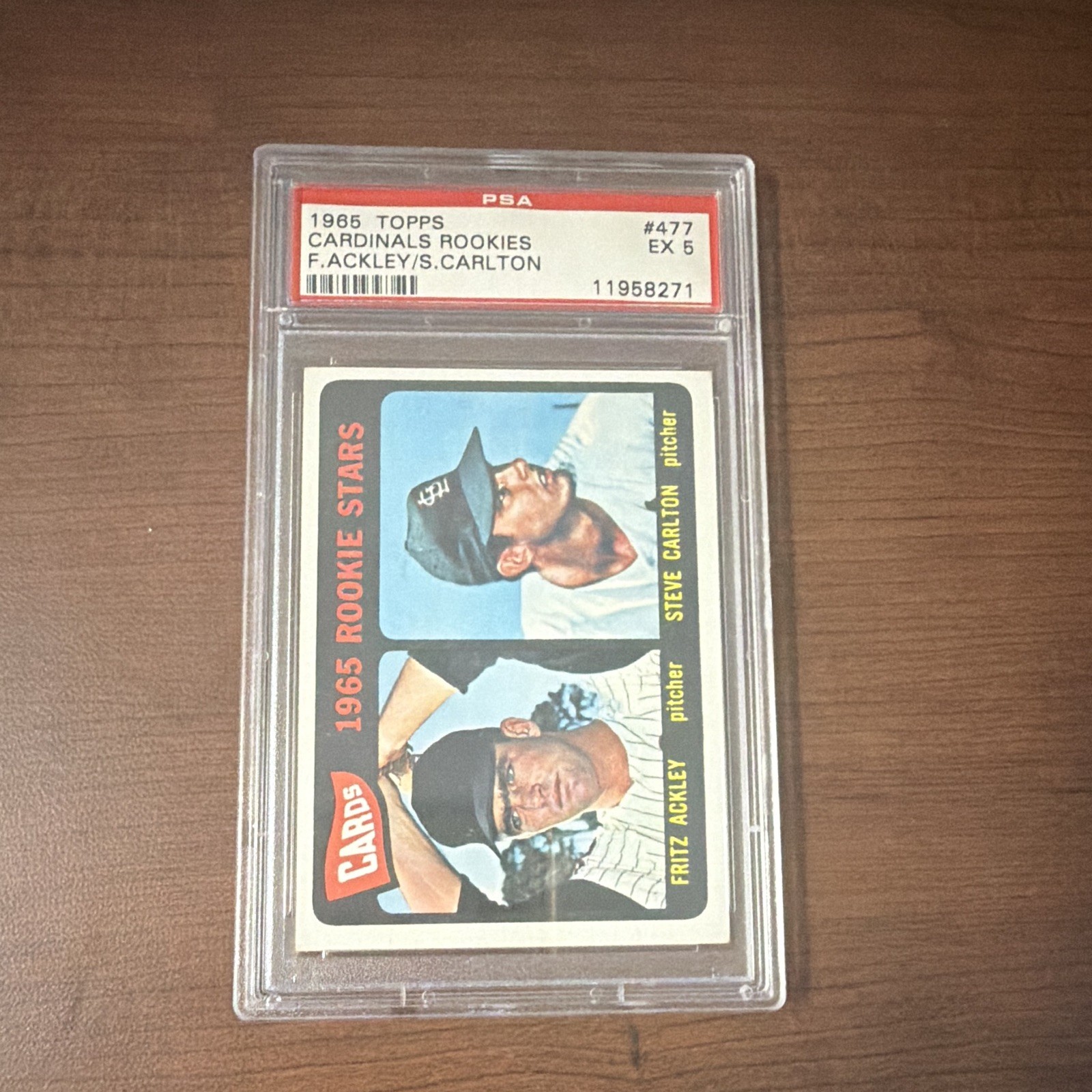 1965 Topps - 1965 Rookie Stars Steve Carlton, Fritz Ackley #477 (RC) PSA 5 1965 Topps - 1965 Rookie Stars Steve Carlton, Fritz Ackley #477 (RC) PSA 5